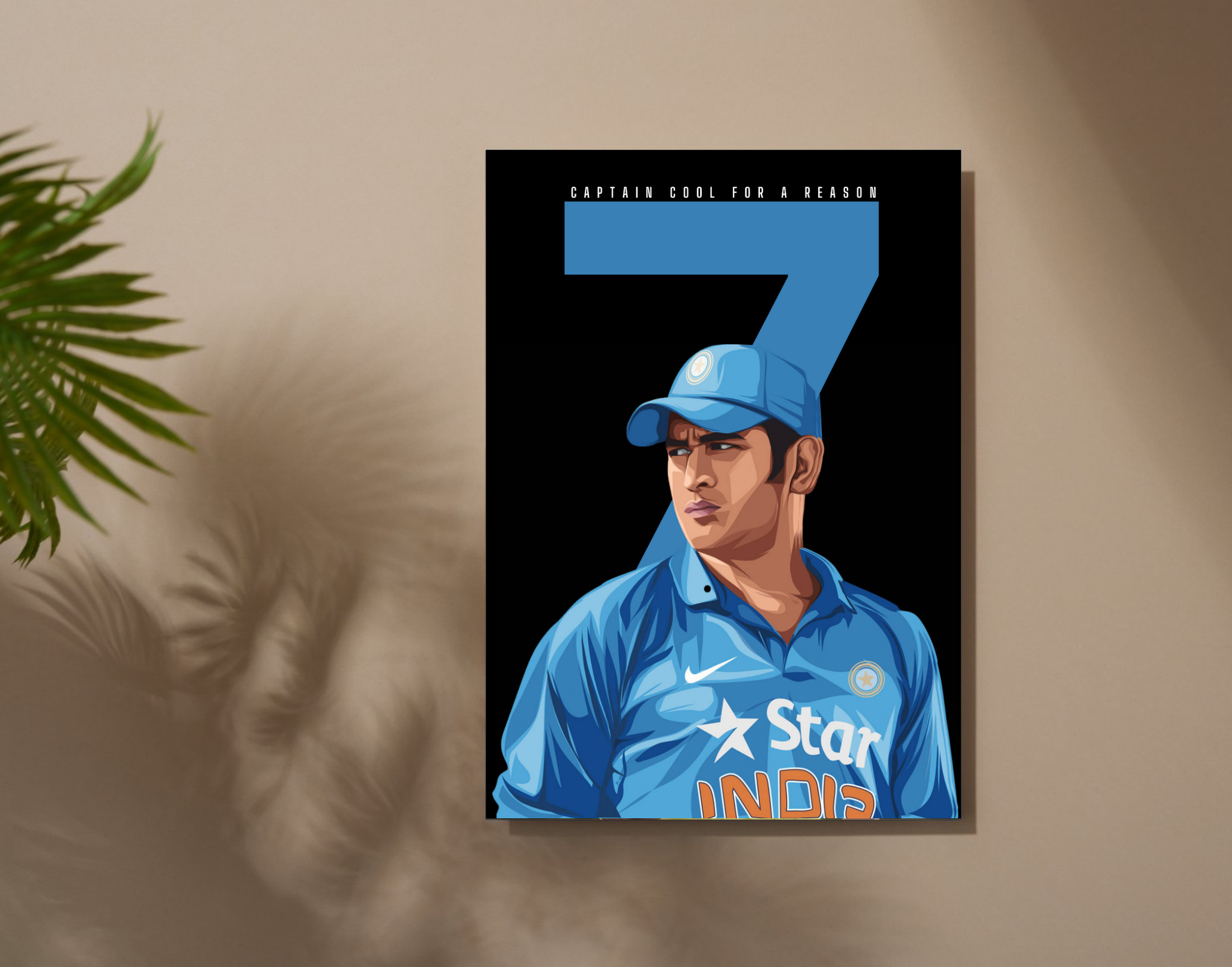 "CAPTAIN COOL : MS. DHONI"- Shiny & Sturdy Metallic Poster Art That Pops & Sticks