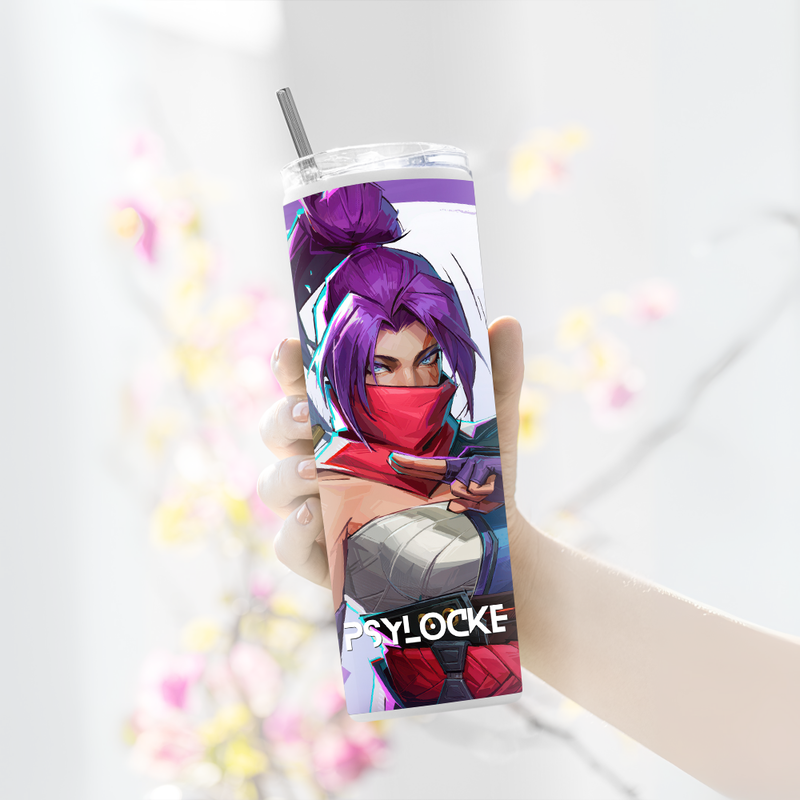 "PSYLOCKE MARVEL" Tumbler with Metal Straw