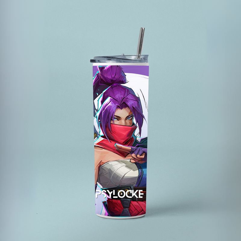 "PSYLOCKE MARVEL" Tumbler with Metal Straw