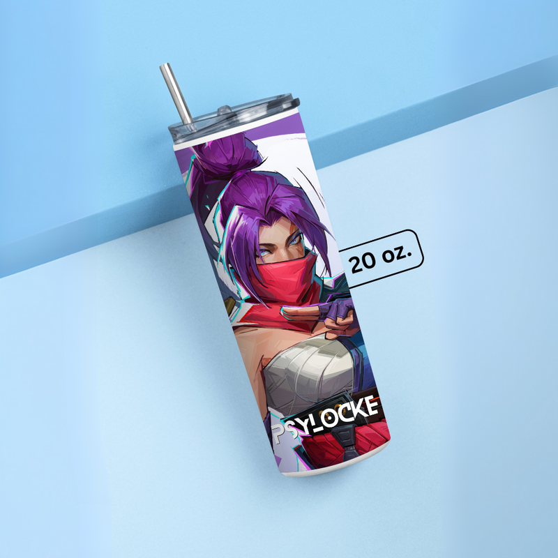 "PSYLOCKE MARVEL" Tumbler with Metal Straw