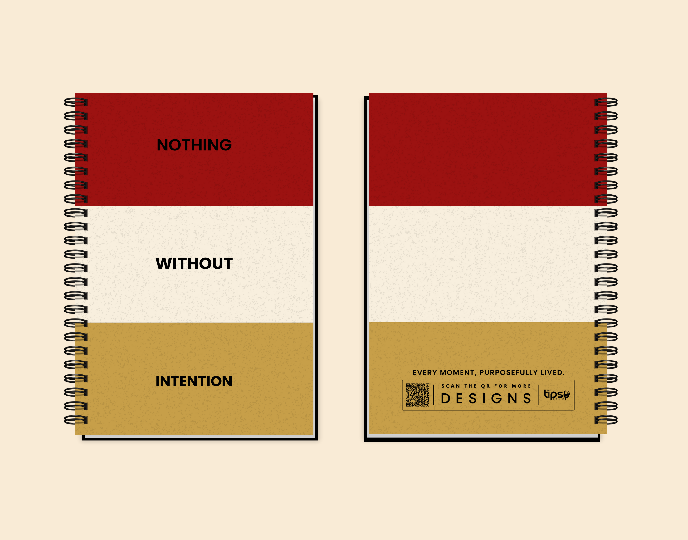 "NOTHING WITHOUT INTENTION" Elegant & Inspiring Diary for Daily Reflection