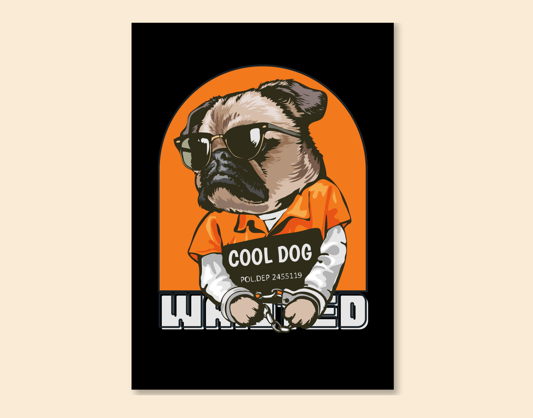 "Cool Dog"- Shiny & Sturdy Metallic Poster Art That Pops & Sticks (Literally!)