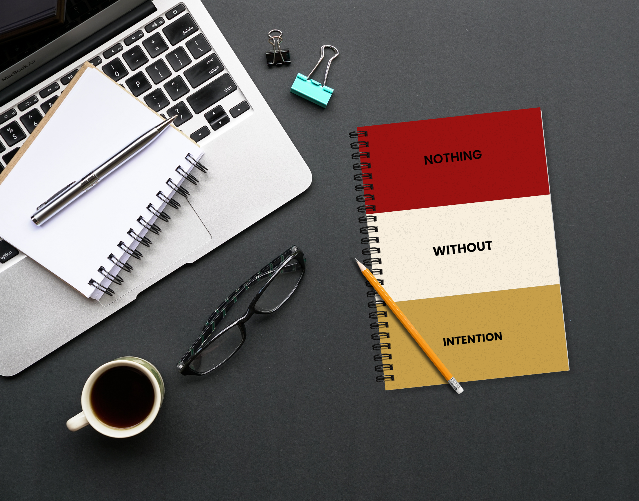 "NOTHING WITHOUT INTENTION" Elegant & Inspiring Diary for Daily Reflection