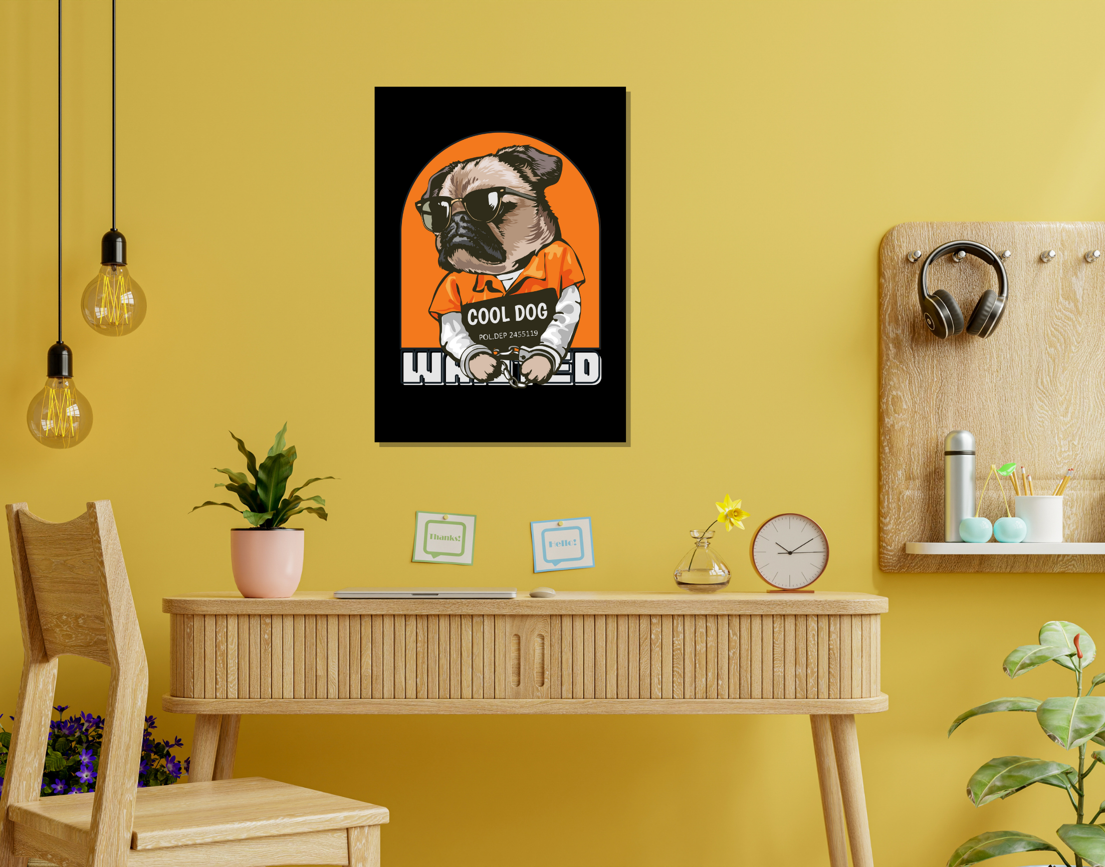 "Cool Dog"- Shiny & Sturdy Metallic Poster Art That Pops & Sticks (Literally!)