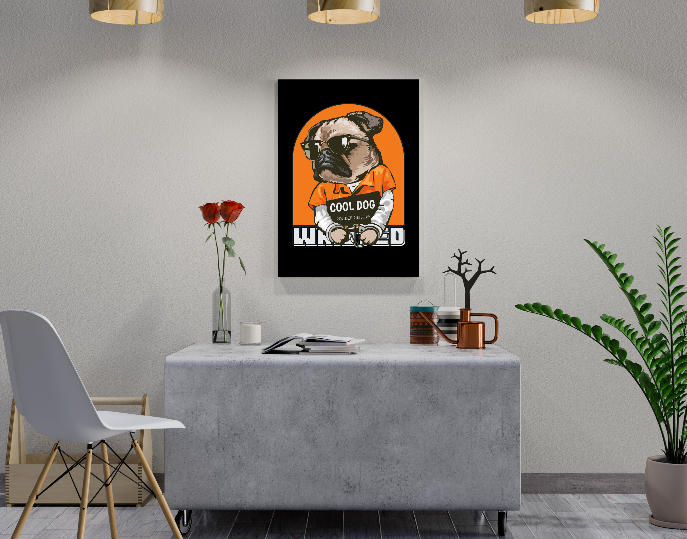 "Cool Dog"- Shiny & Sturdy Metallic Poster Art That Pops & Sticks (Literally!)