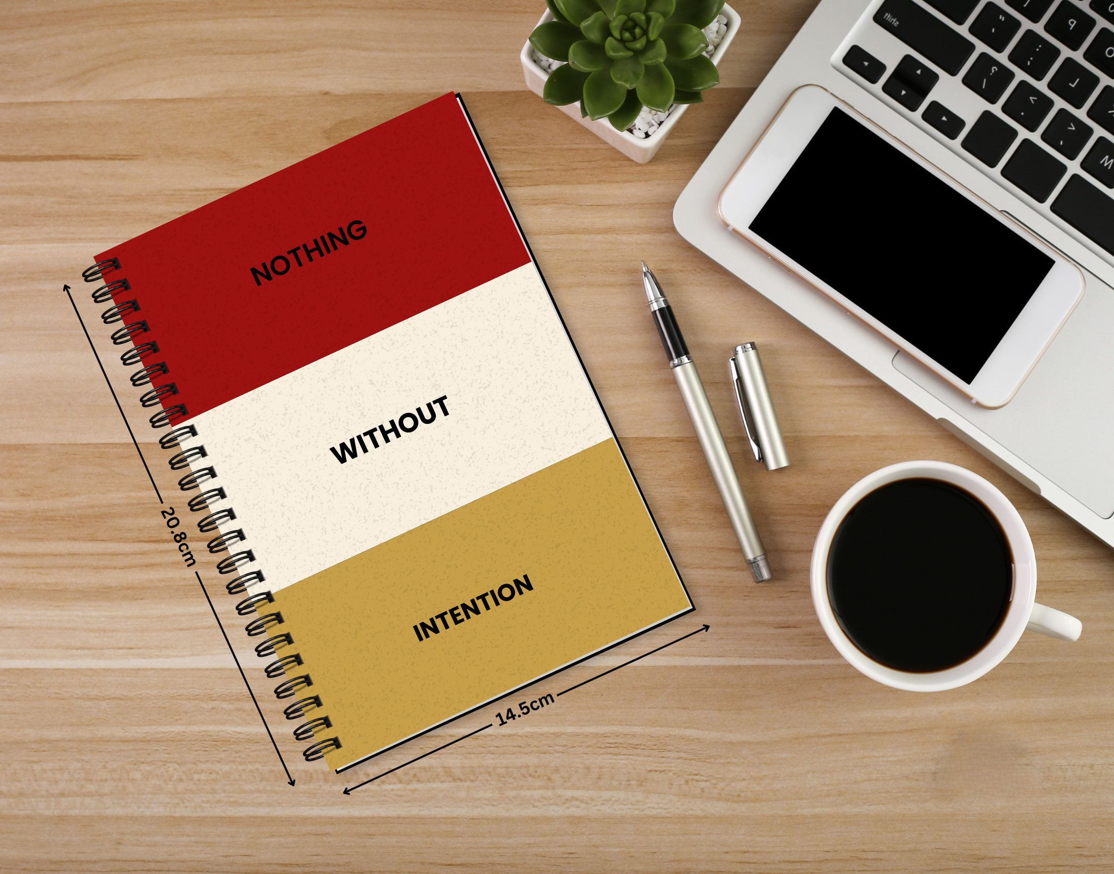 "NOTHING WITHOUT INTENTION" Elegant & Inspiring Diary for Daily Reflection