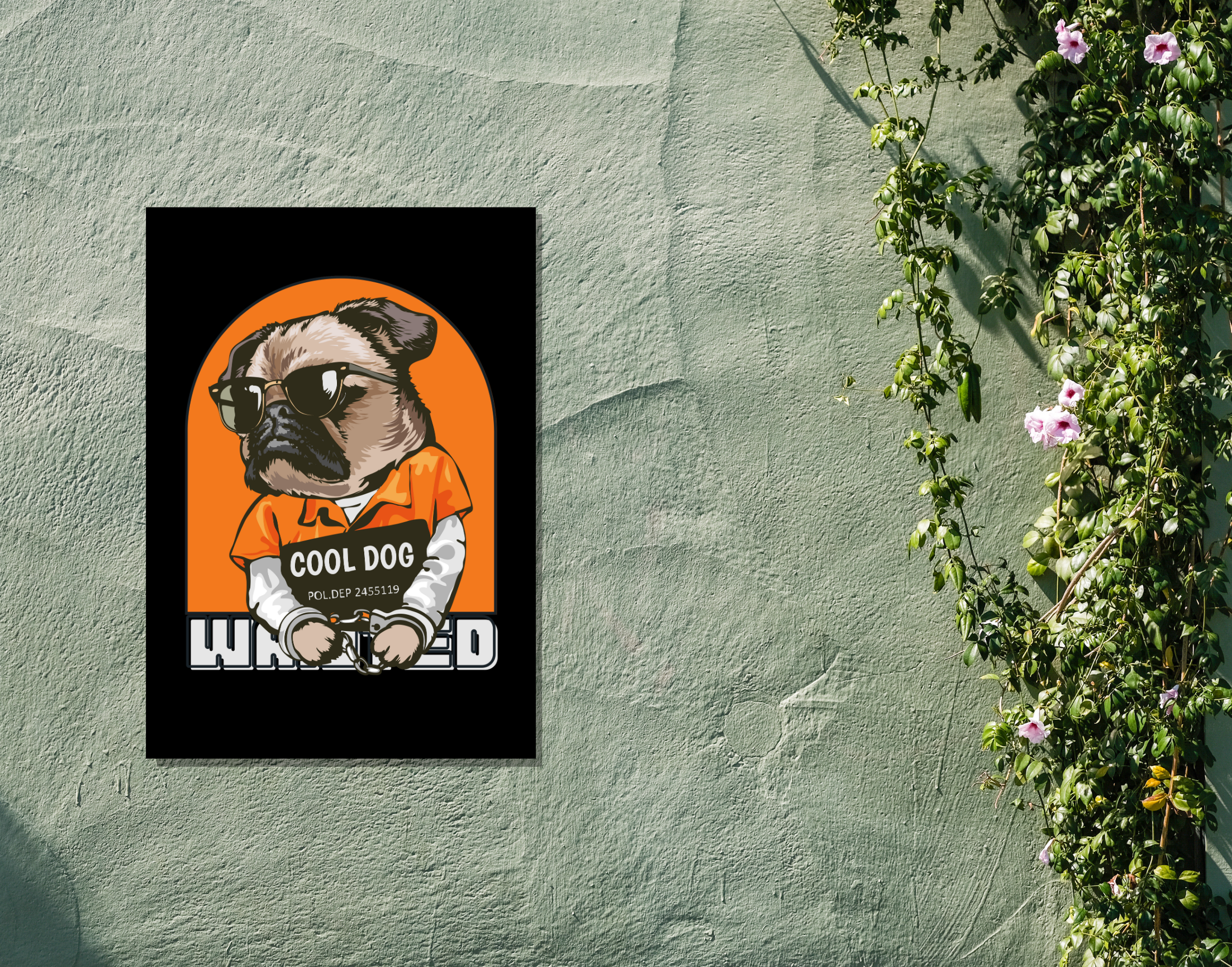 "Cool Dog"- Shiny & Sturdy Metallic Poster Art That Pops & Sticks (Literally!)