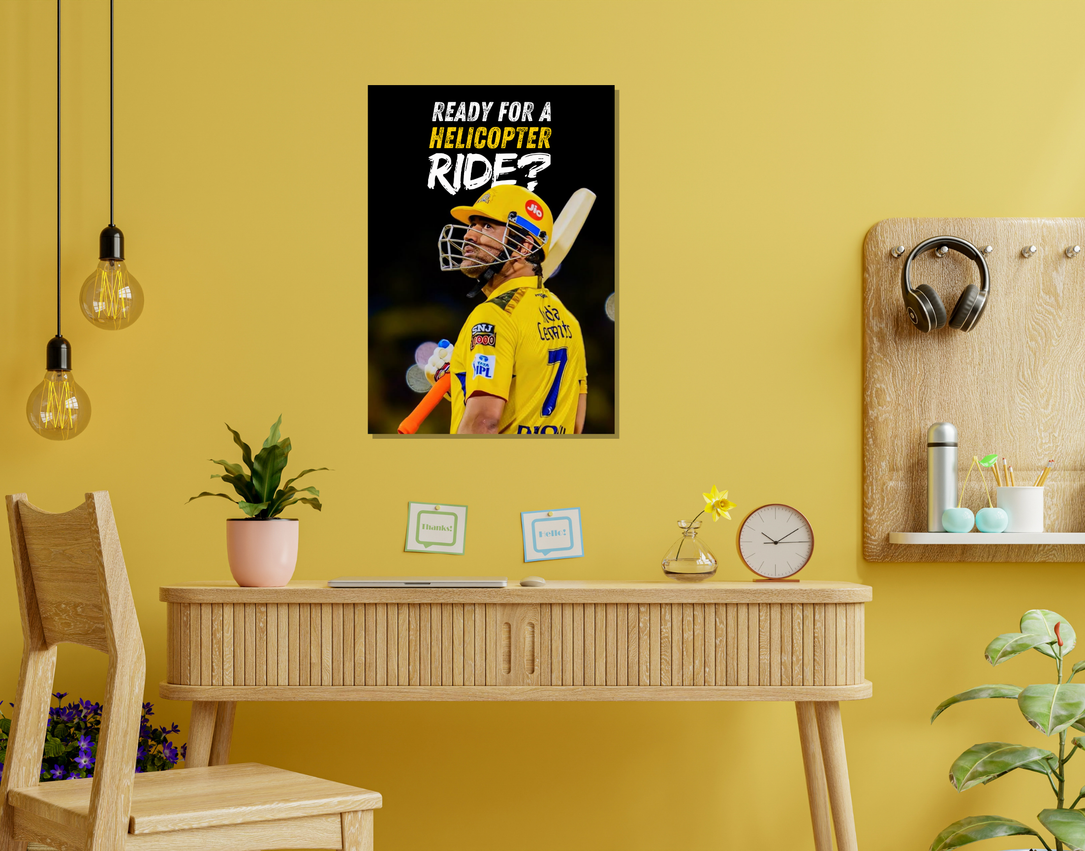 "Dhoni's Helicopter Shot"- Shiny & Sturdy Metallic Poster Art That Pops & Sticks