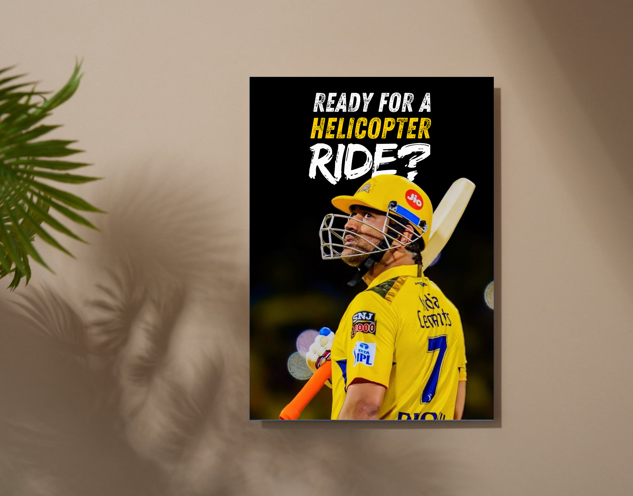 "Dhoni's Helicopter Shot"- Shiny & Sturdy Metallic Poster Art That Pops & Sticks