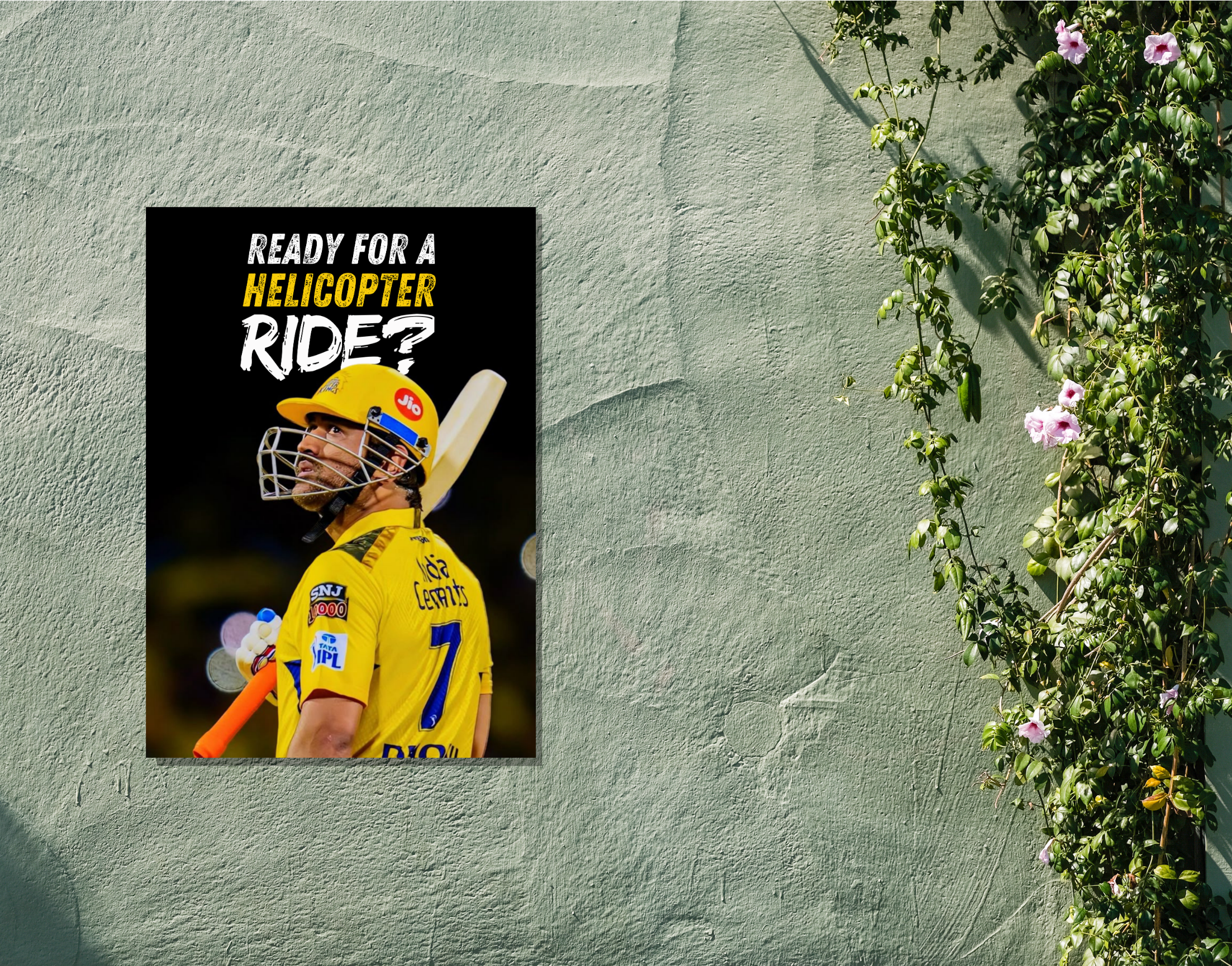 "Dhoni's Helicopter Shot"- Shiny & Sturdy Metallic Poster Art That Pops & Sticks