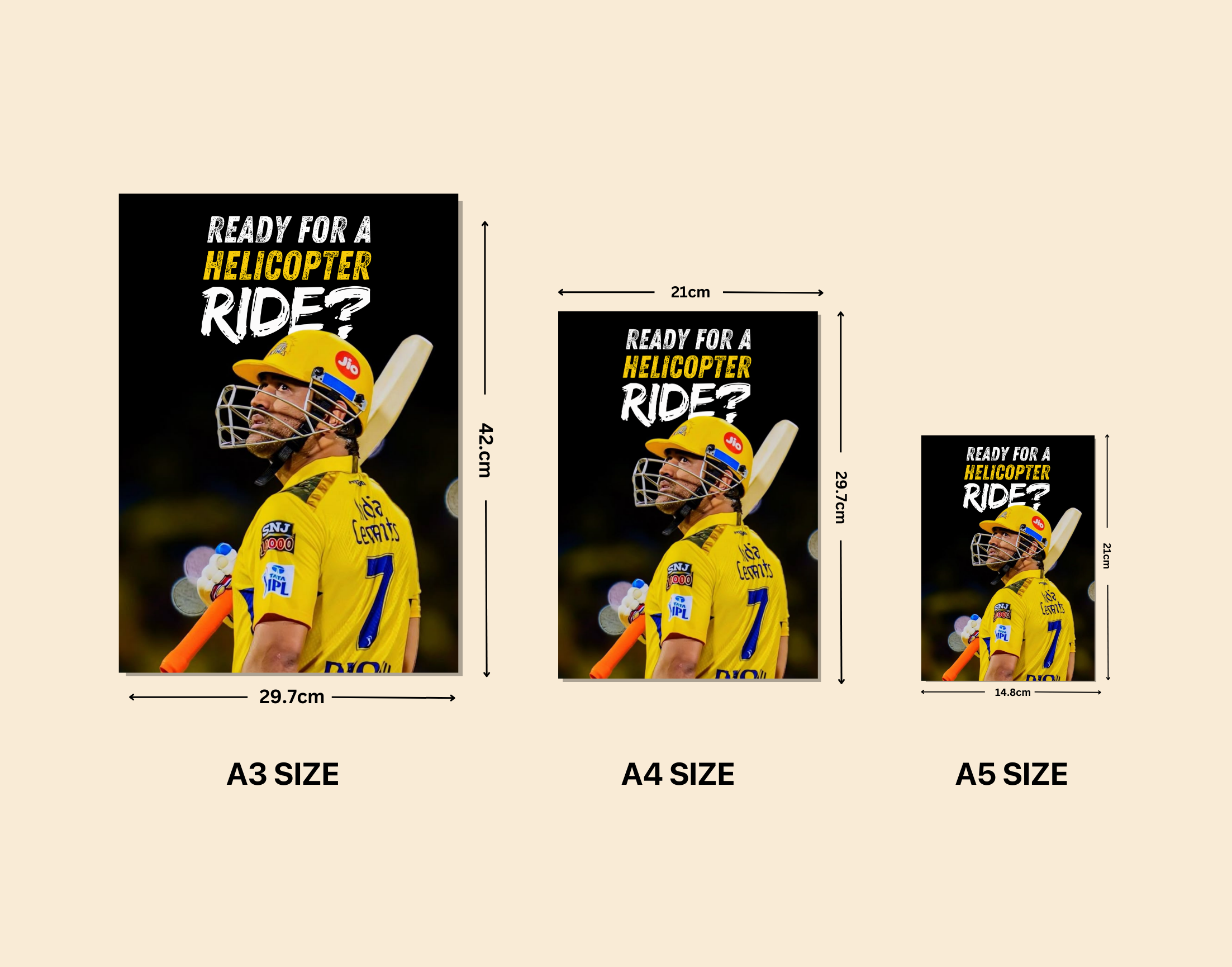 "Dhoni's Helicopter Shot"- Shiny & Sturdy Metallic Poster Art That Pops & Sticks