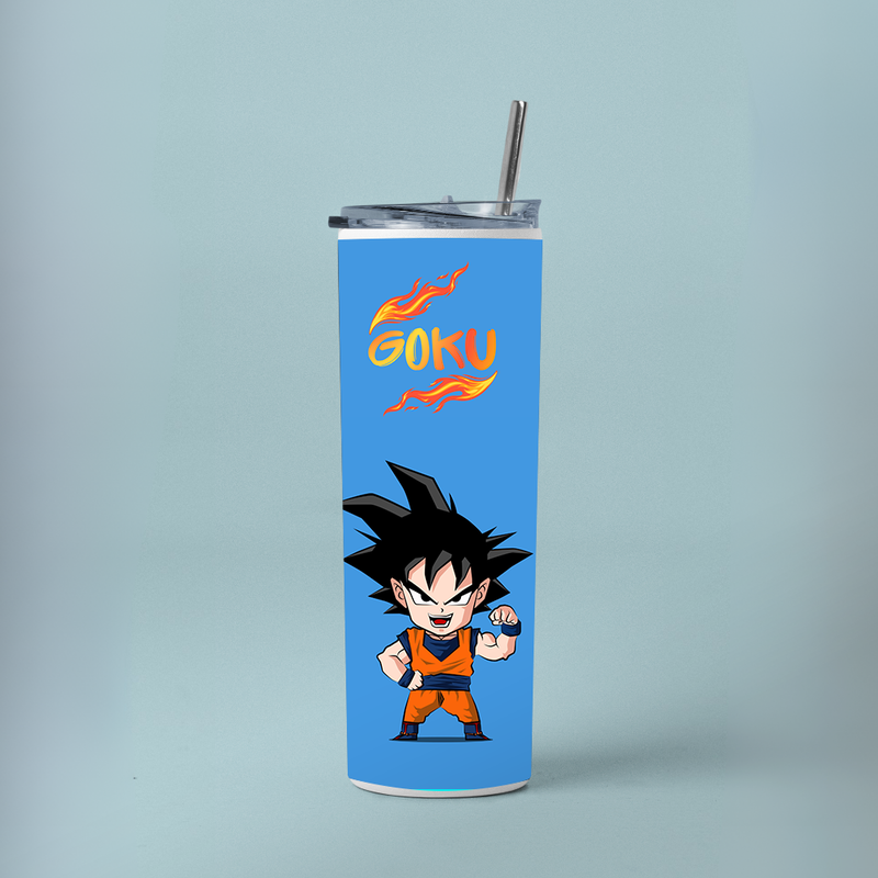 "GOKU - FAN ART" Tumbler with Metal Straw