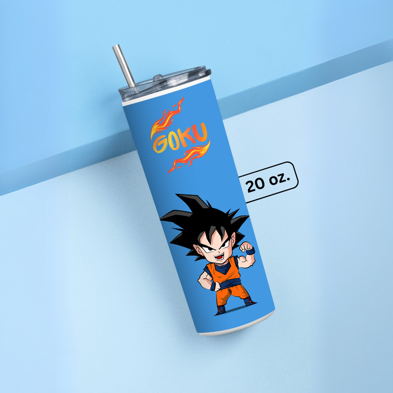 "GOKU - FAN ART" Tumbler with Metal Straw