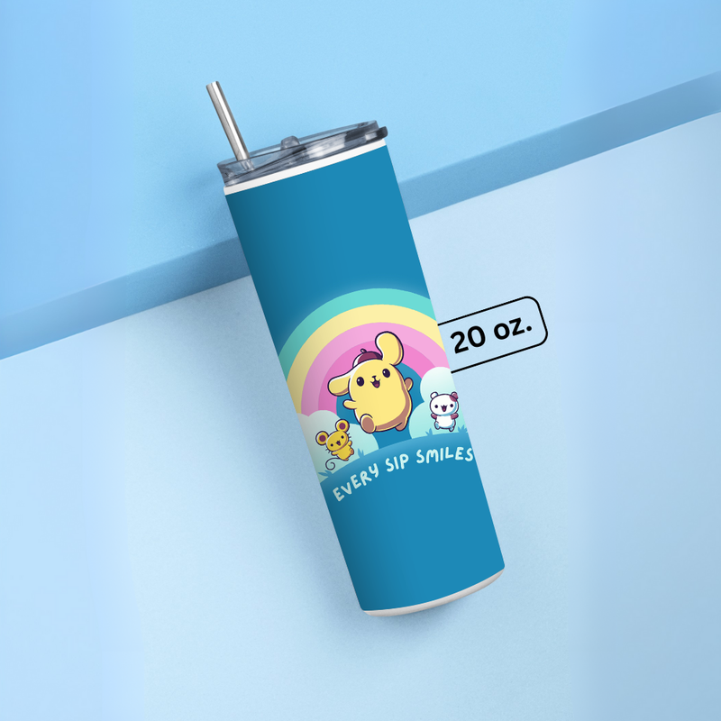 "EVERY SIP SMILES" Tumbler with Metal Straw