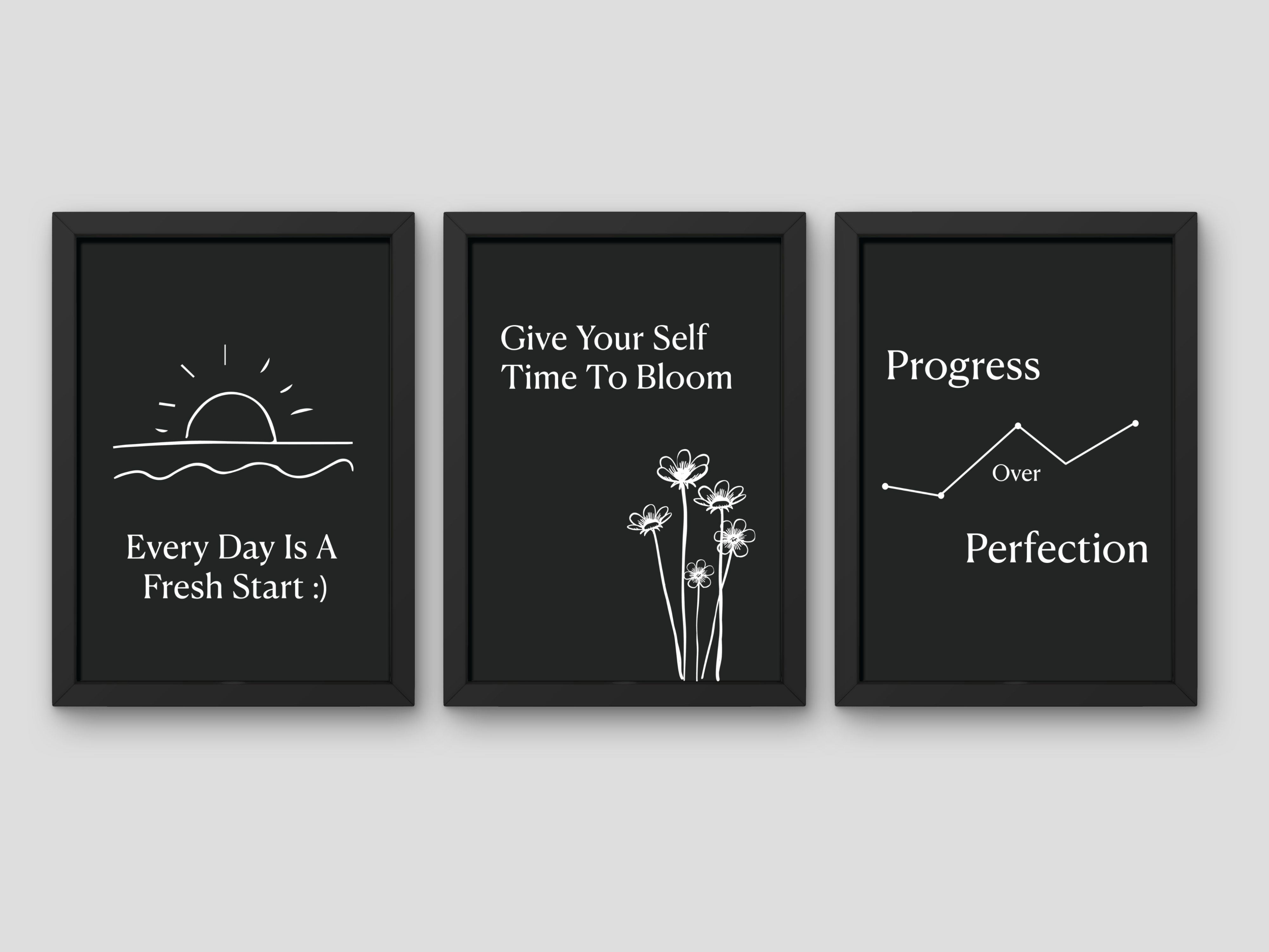 FRAMED "Motivational Abstract Combo" Poster – A4 Size - Motivation Theme
