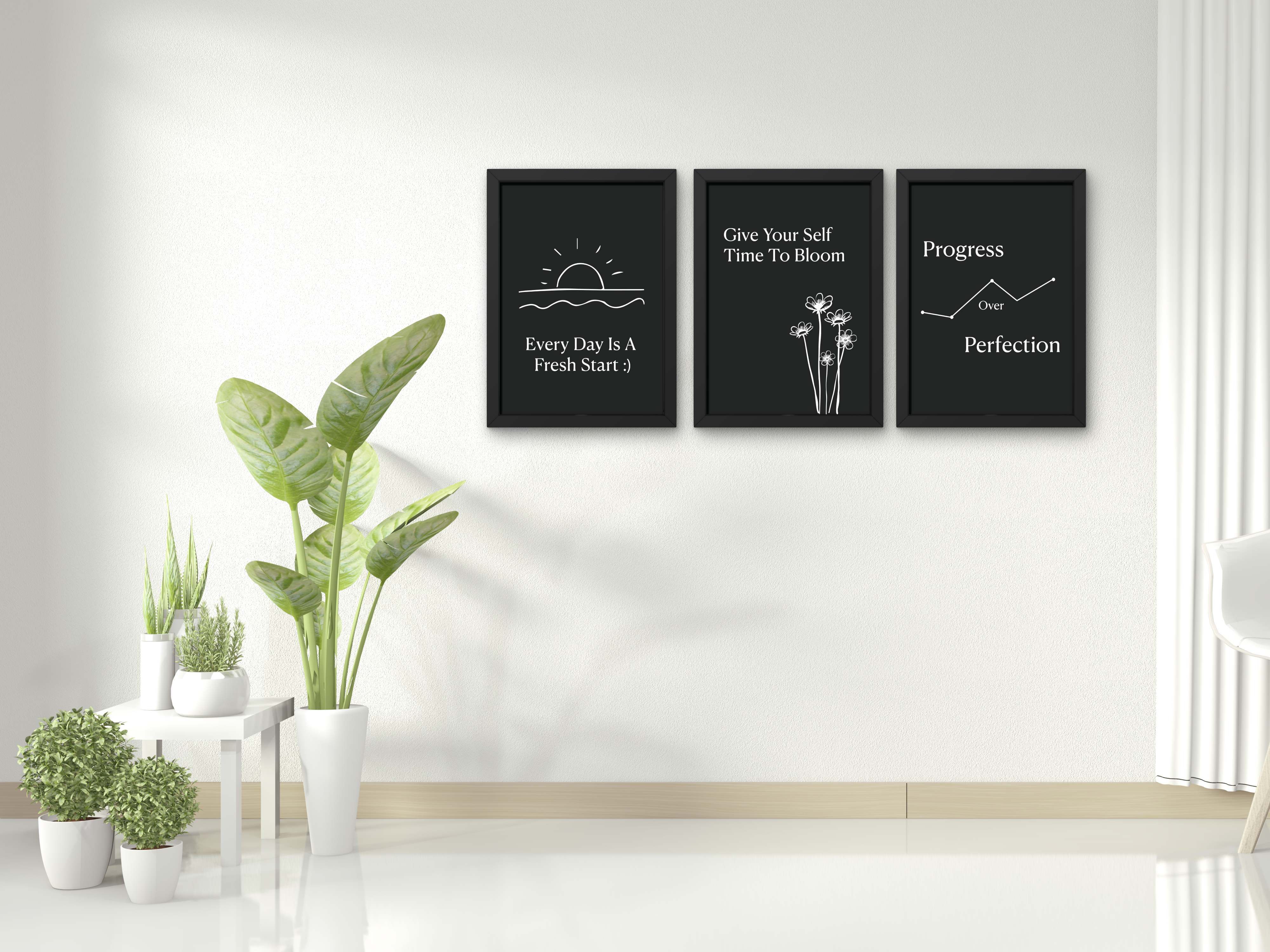FRAMED "Motivational Abstract Combo" Poster – A4 Size - Motivation Theme