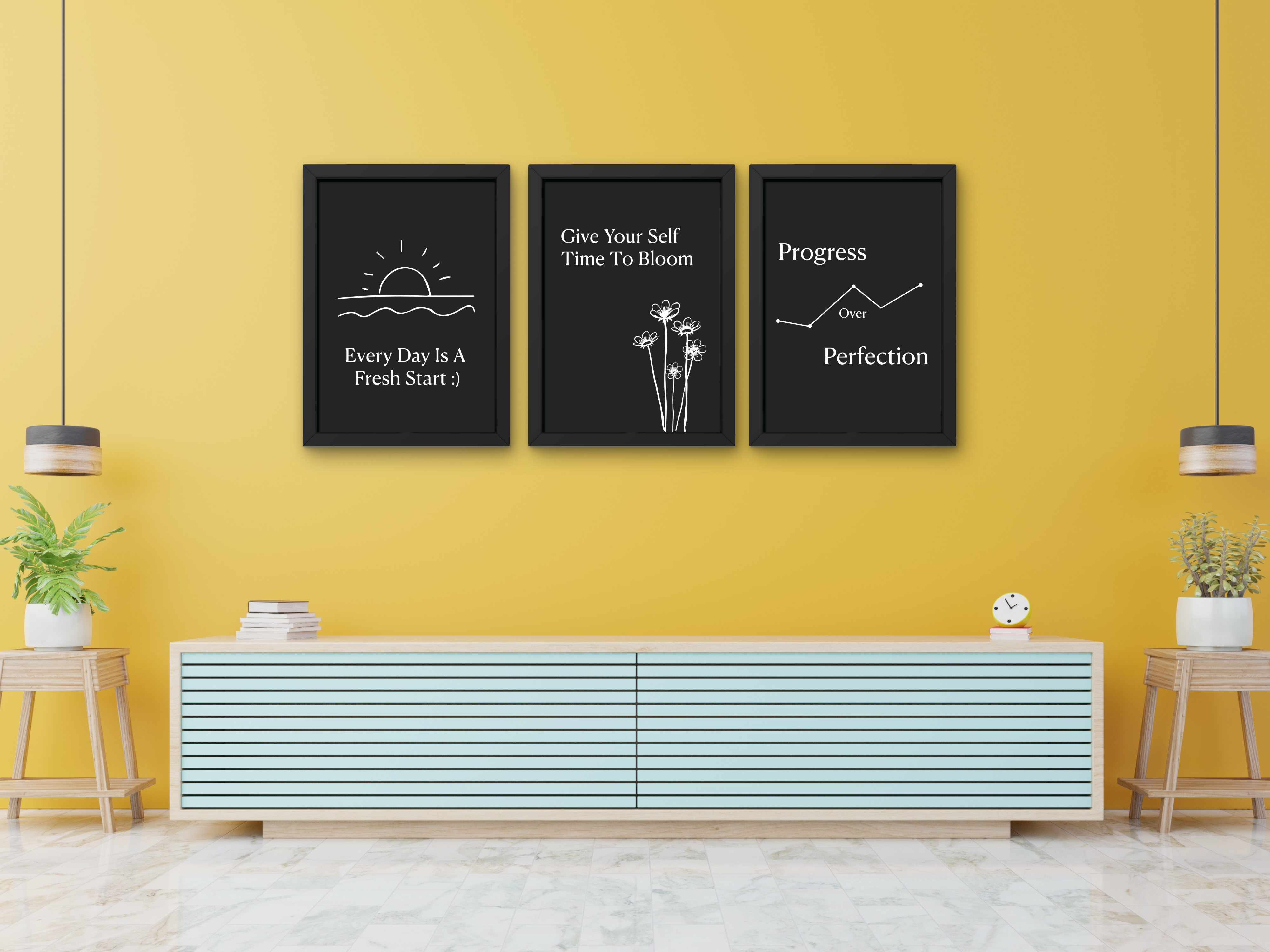 FRAMED "Motivational Abstract Combo" Poster – A4 Size - Motivation Theme