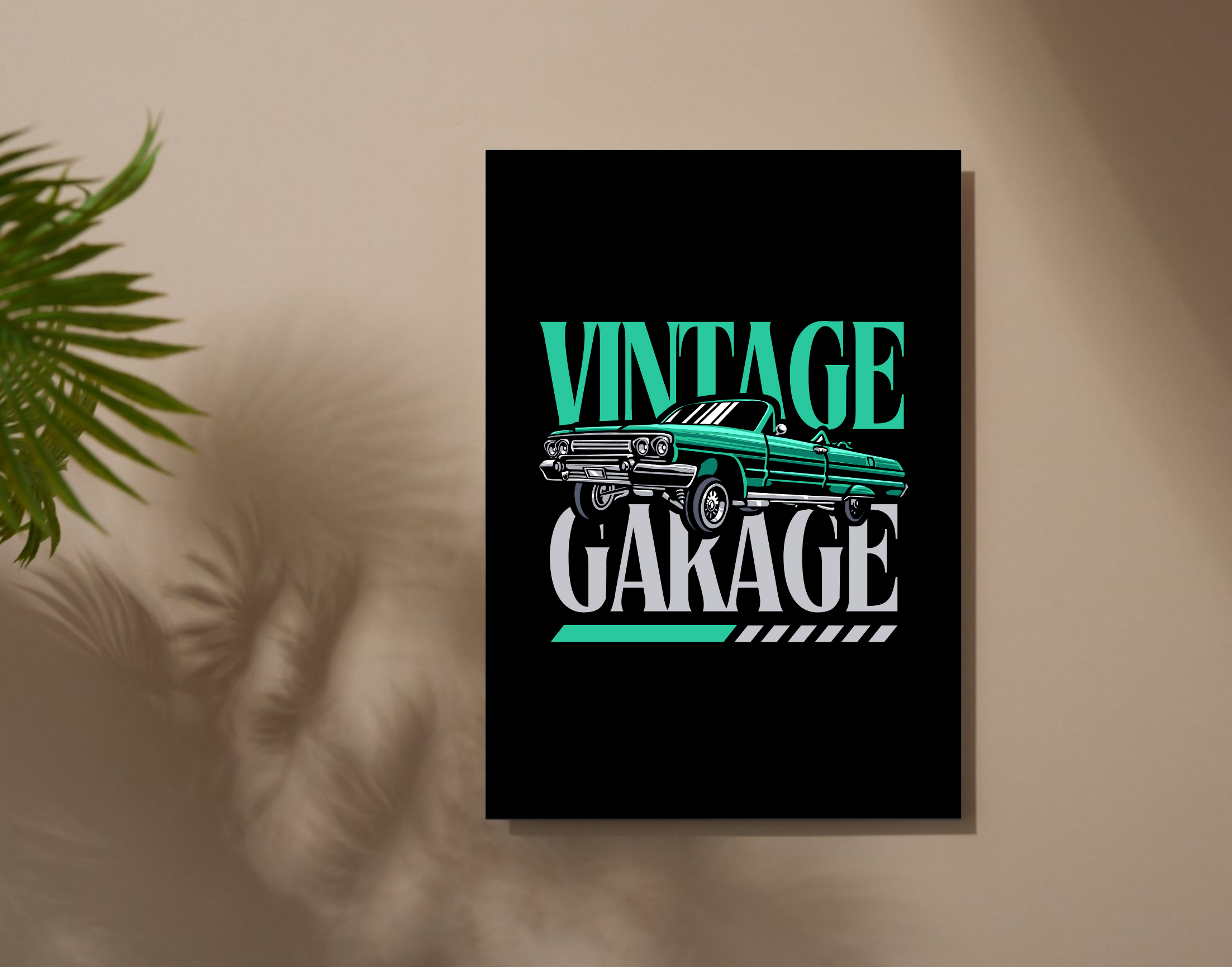 "VINTAGE GARAGE"- Shiny & Sturdy Metallic Poster Art That Pops & Sticks (Literally!)