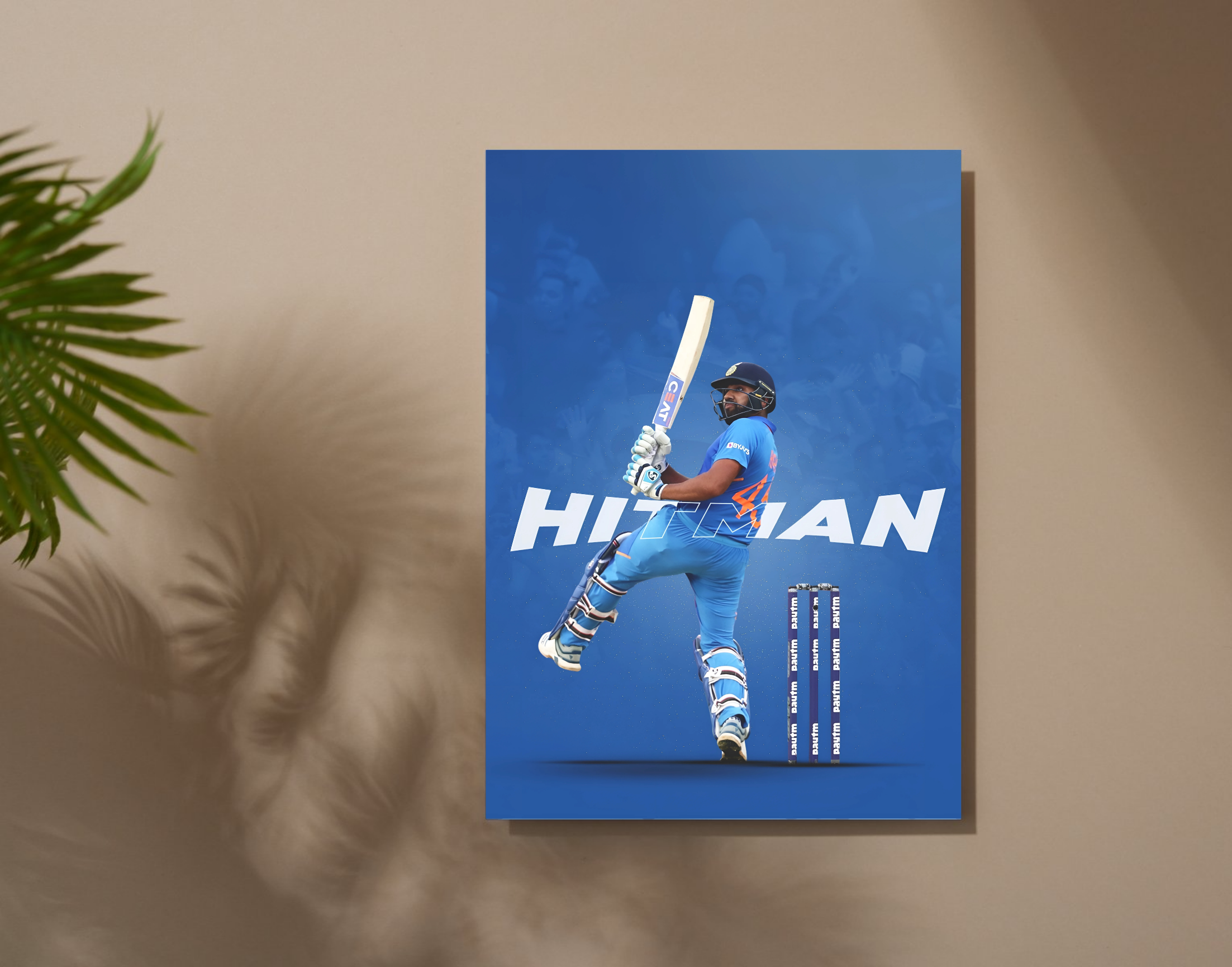 "BLEED BLUE: ROHIT SHARMA"- Shiny & Sturdy Metallic Poster Art That Pops & Sticks