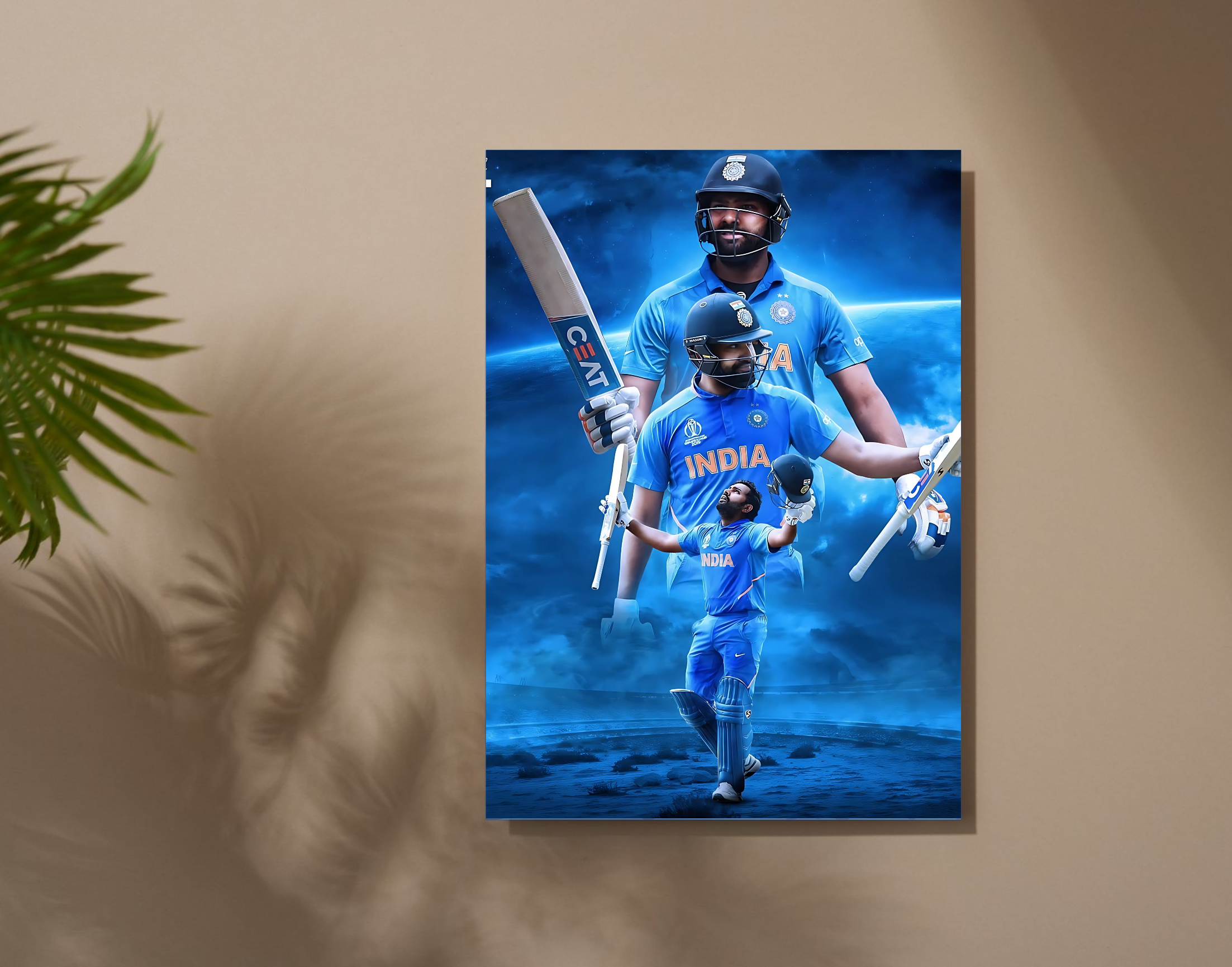 "ROHIT SHARMA: INDIAN CAPTAIN"- Shiny & Sturdy Metallic Poster Art That Pops & Sticks