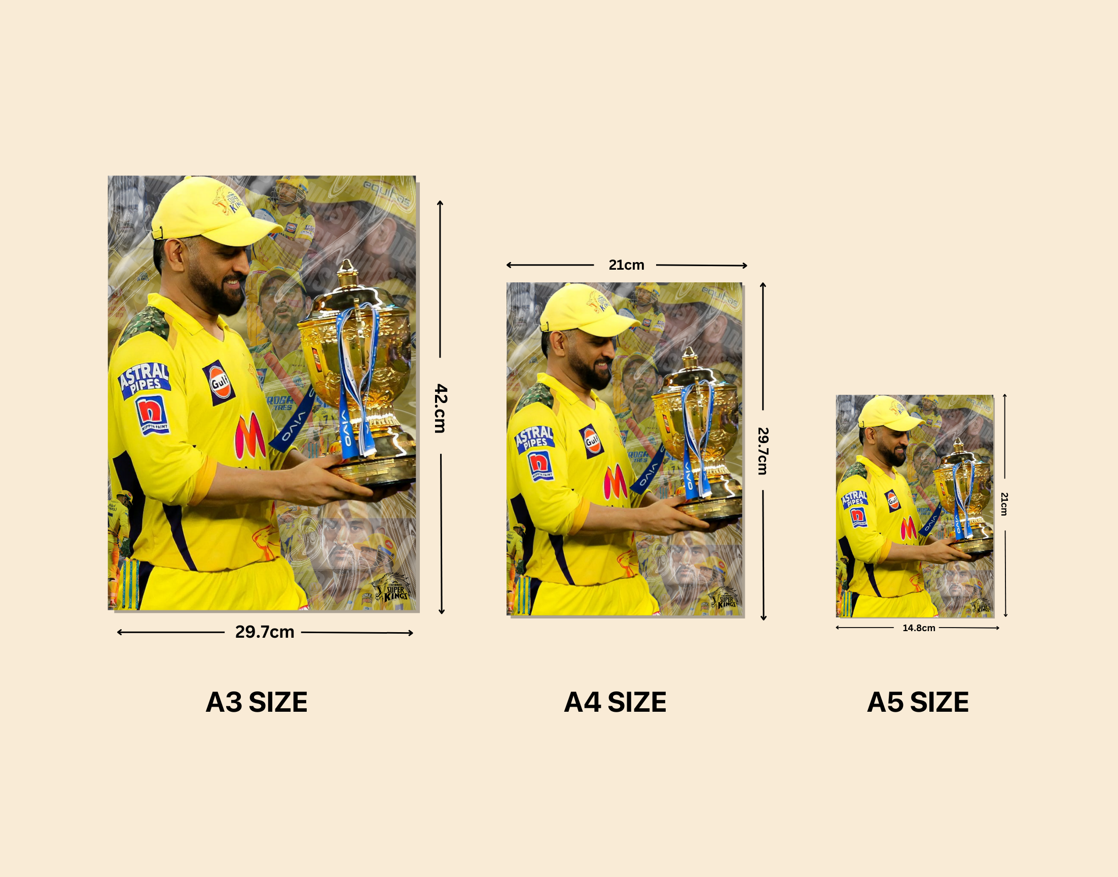 "MSD- The IPL Match Winner"- Shiny & Sturdy Metallic Poster Art That Pops & Sticks