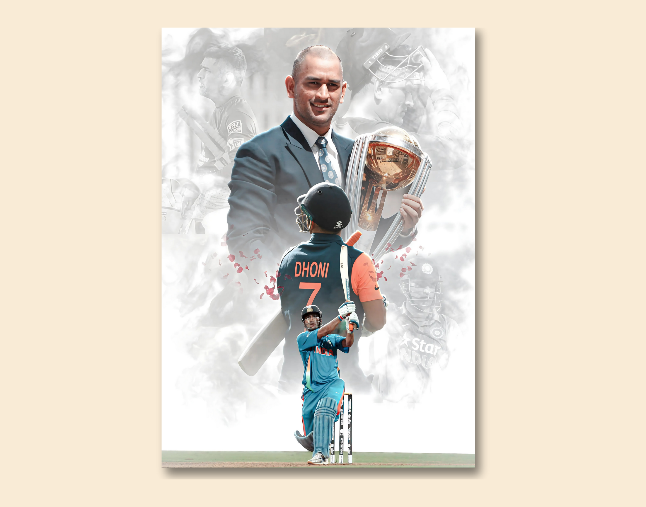 "Dhoni: The Captain Cool"- Shiny & Sturdy Metallic Poster Art That Pops & Sticks