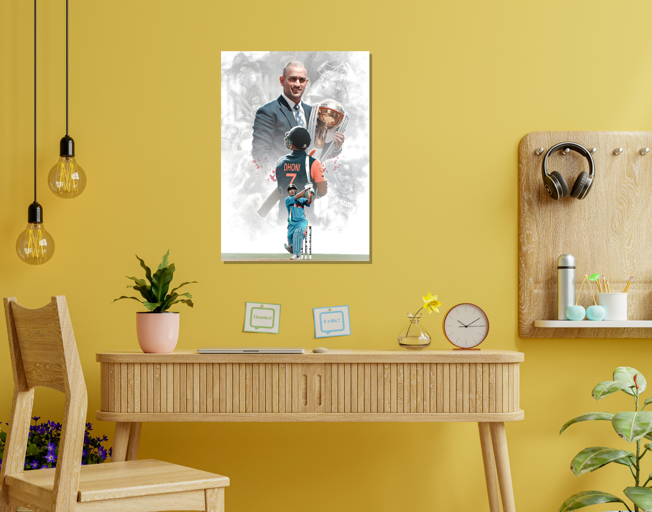 "Dhoni: The Captain Cool"- Shiny & Sturdy Metallic Poster Art That Pops & Sticks