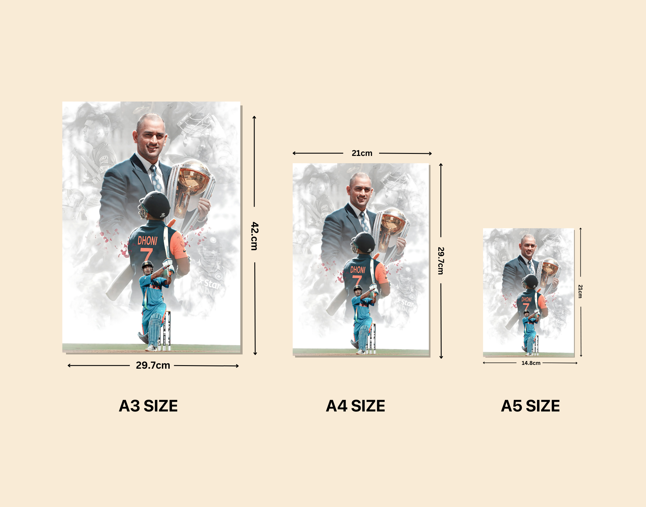 "Dhoni: The Captain Cool"- Shiny & Sturdy Metallic Poster Art That Pops & Sticks