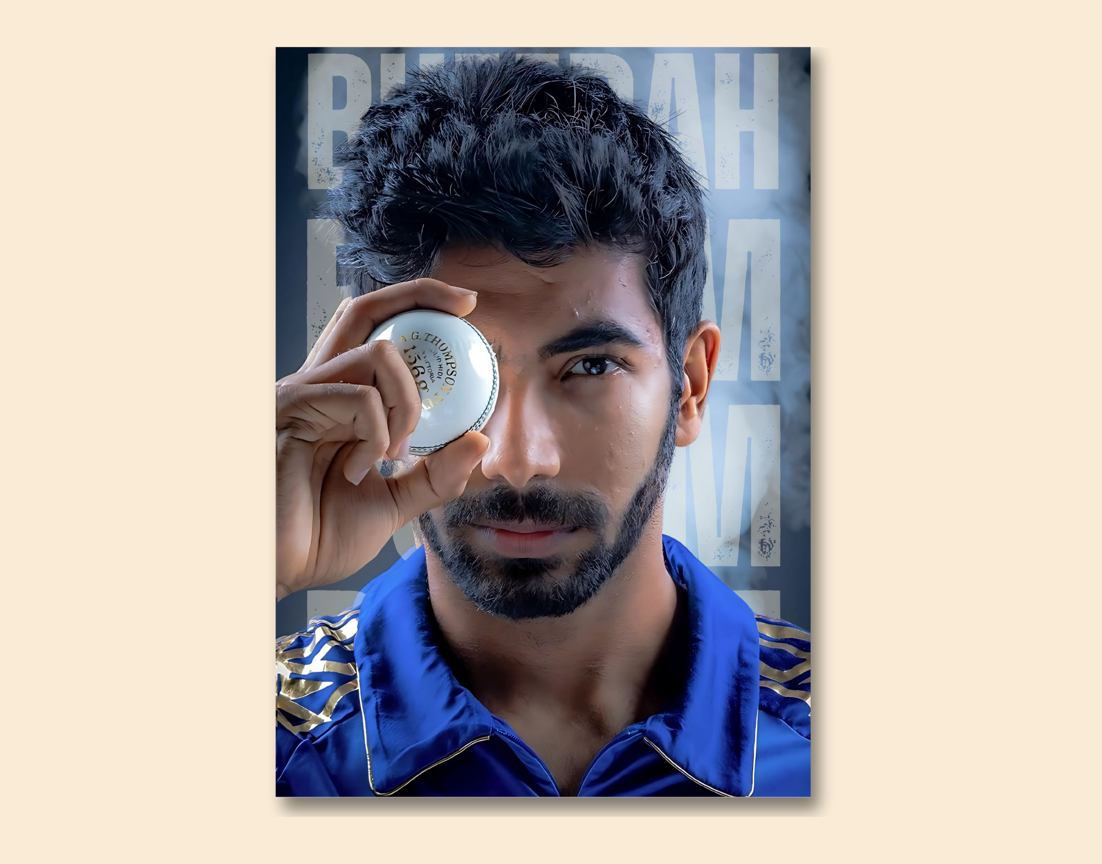 "Jasprit Bumrah Indian cricketer"- Shiny & Sturdy Metallic Poster Art That Pops & Sticks