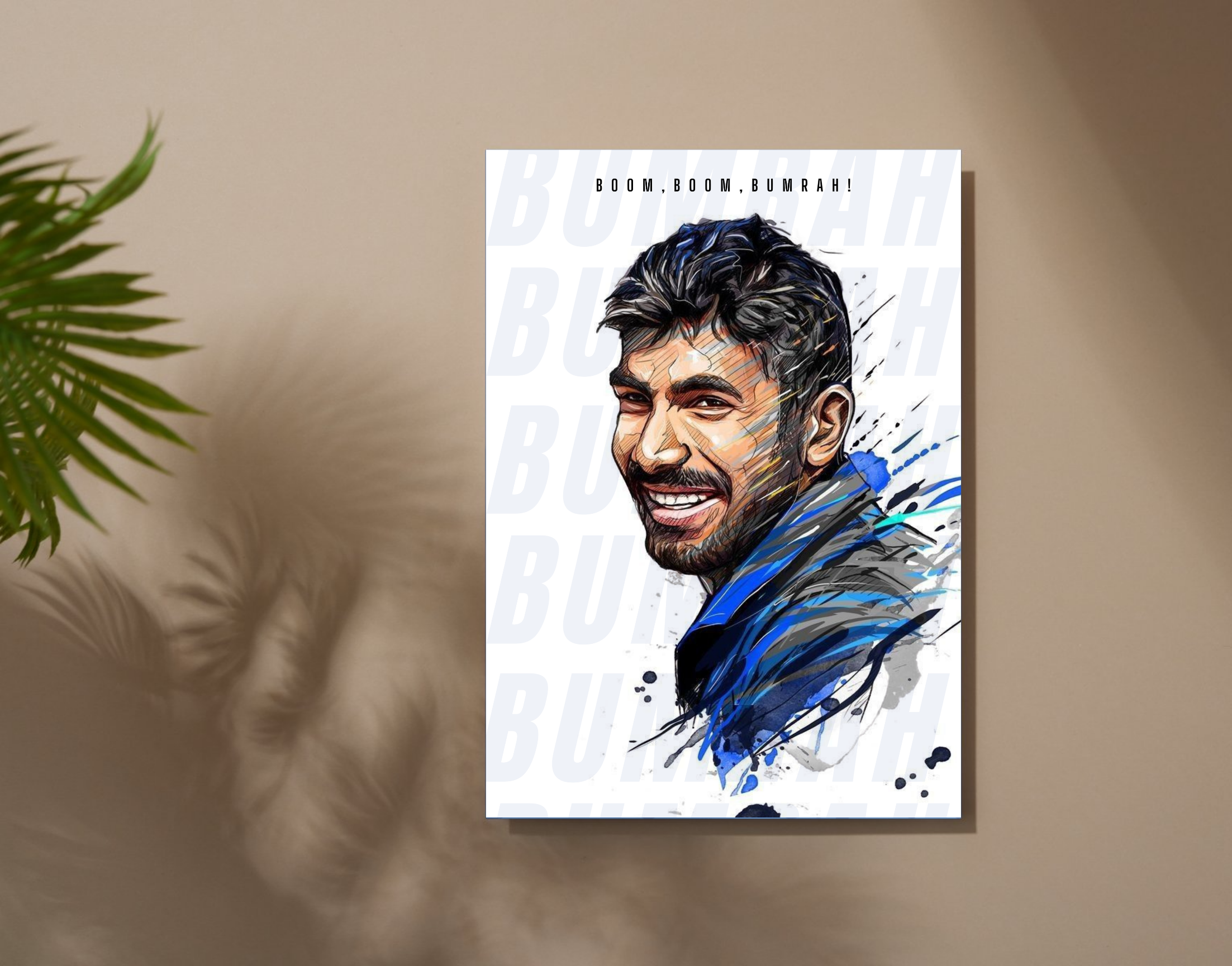 "BOOM BOOM BUMRAH-Sketch"- Shiny & Sturdy Metallic Poster Art That Pops & Sticks