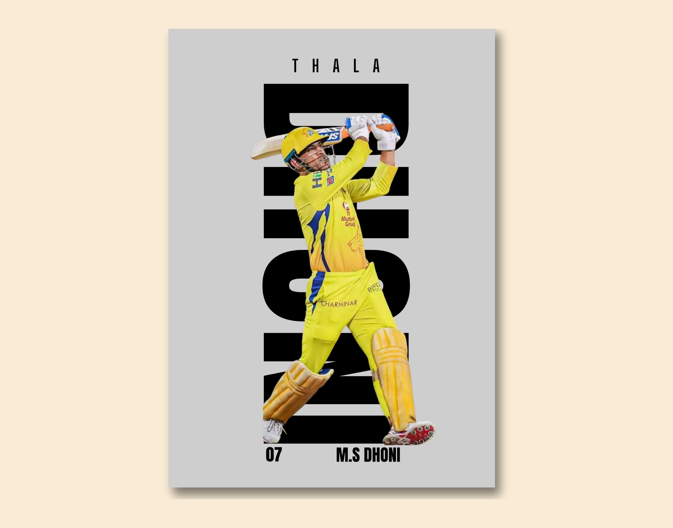 "MS Dhoni: Thala #07"- Shiny & Sturdy Metallic Poster Art That Pops & Sticks