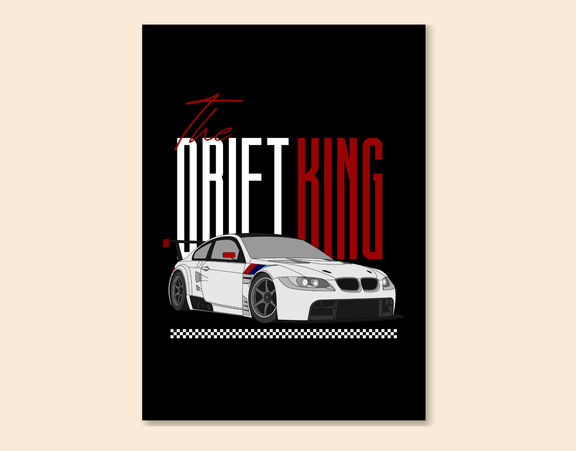 "DRIFT KING- CAR"- Shiny & Sturdy Metallic Poster Art That Pops & Sticks (Literally!)