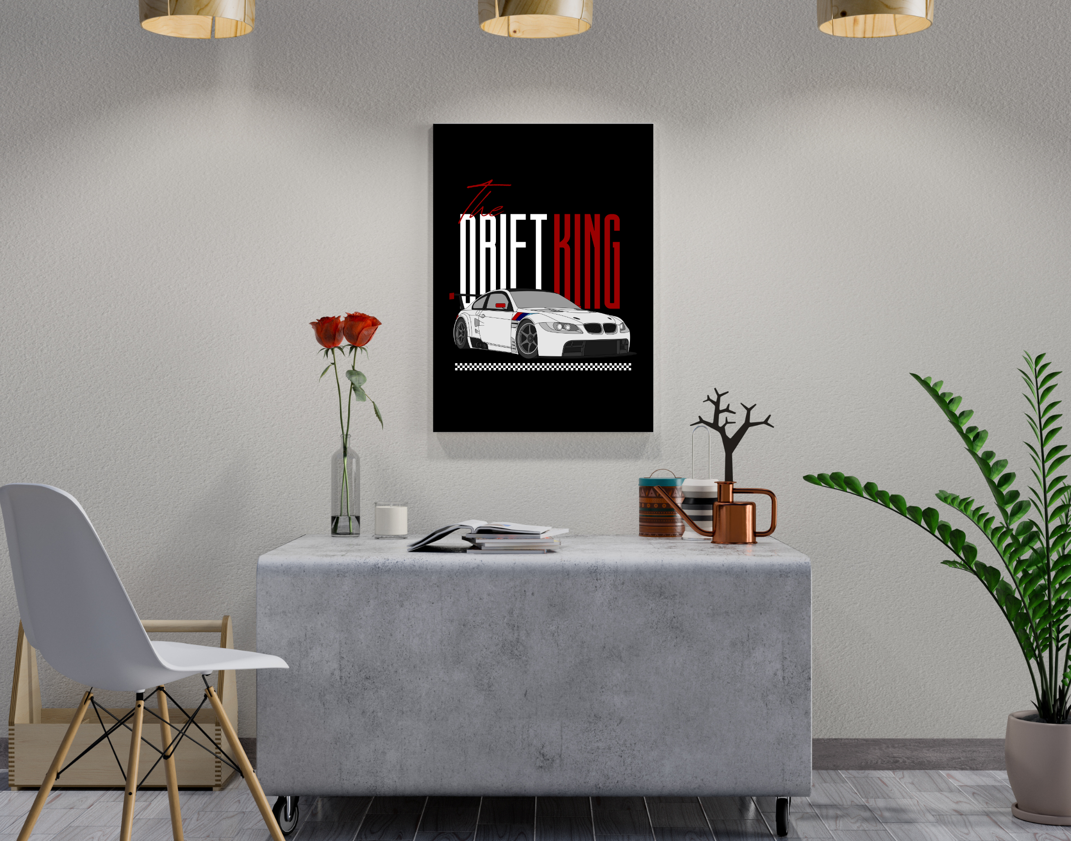 "DRIFT KING- CAR"- Shiny & Sturdy Metallic Poster Art That Pops & Sticks (Literally!)