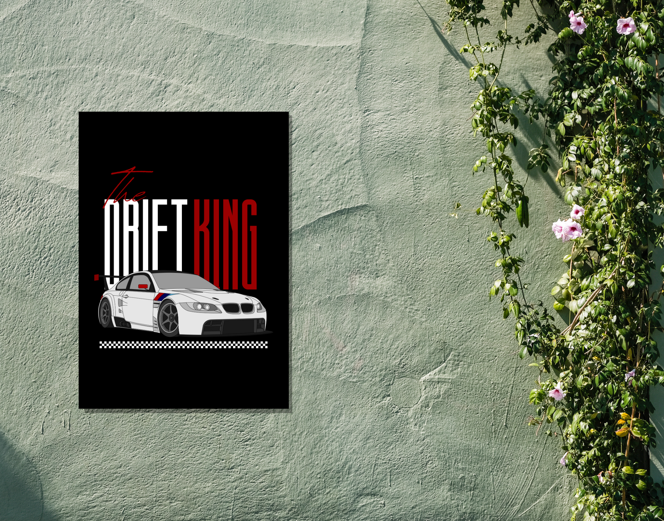 "DRIFT KING- CAR"- Shiny & Sturdy Metallic Poster Art That Pops & Sticks (Literally!)