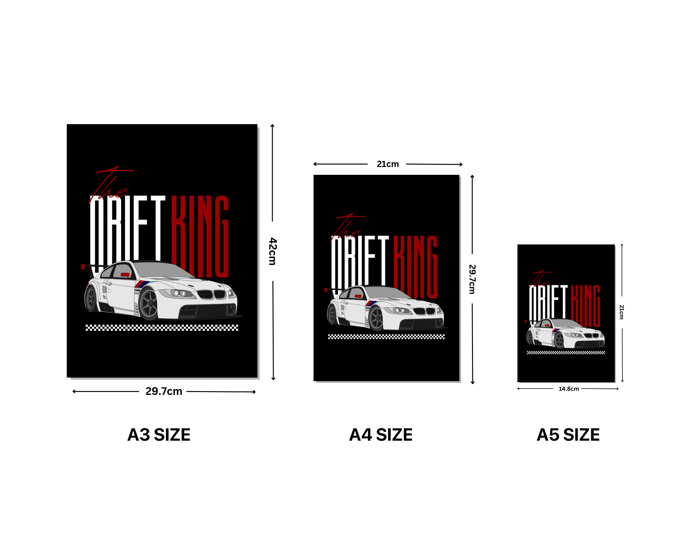 "DRIFT KING- CAR"- Shiny & Sturdy Metallic Poster Art That Pops & Sticks (Literally!)