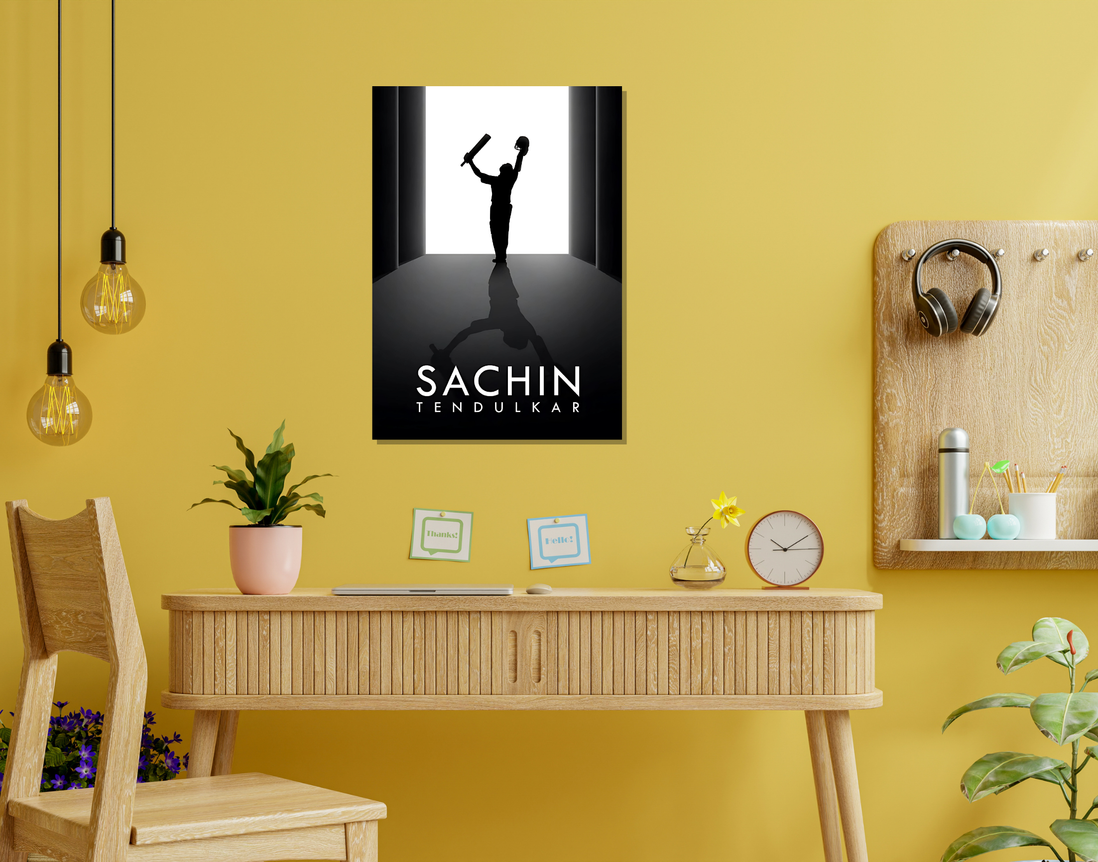 "Sachin Tendulkar: God of Cricket"- Shiny & Sturdy Metallic Poster Art That Pops & Sticks