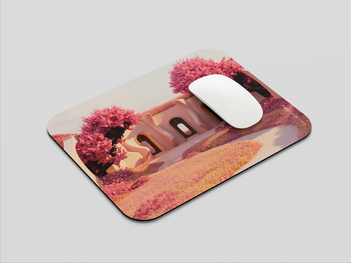 "PINK BLOSSOM VIEW" Mousepad Enhance Your Workspace with Style