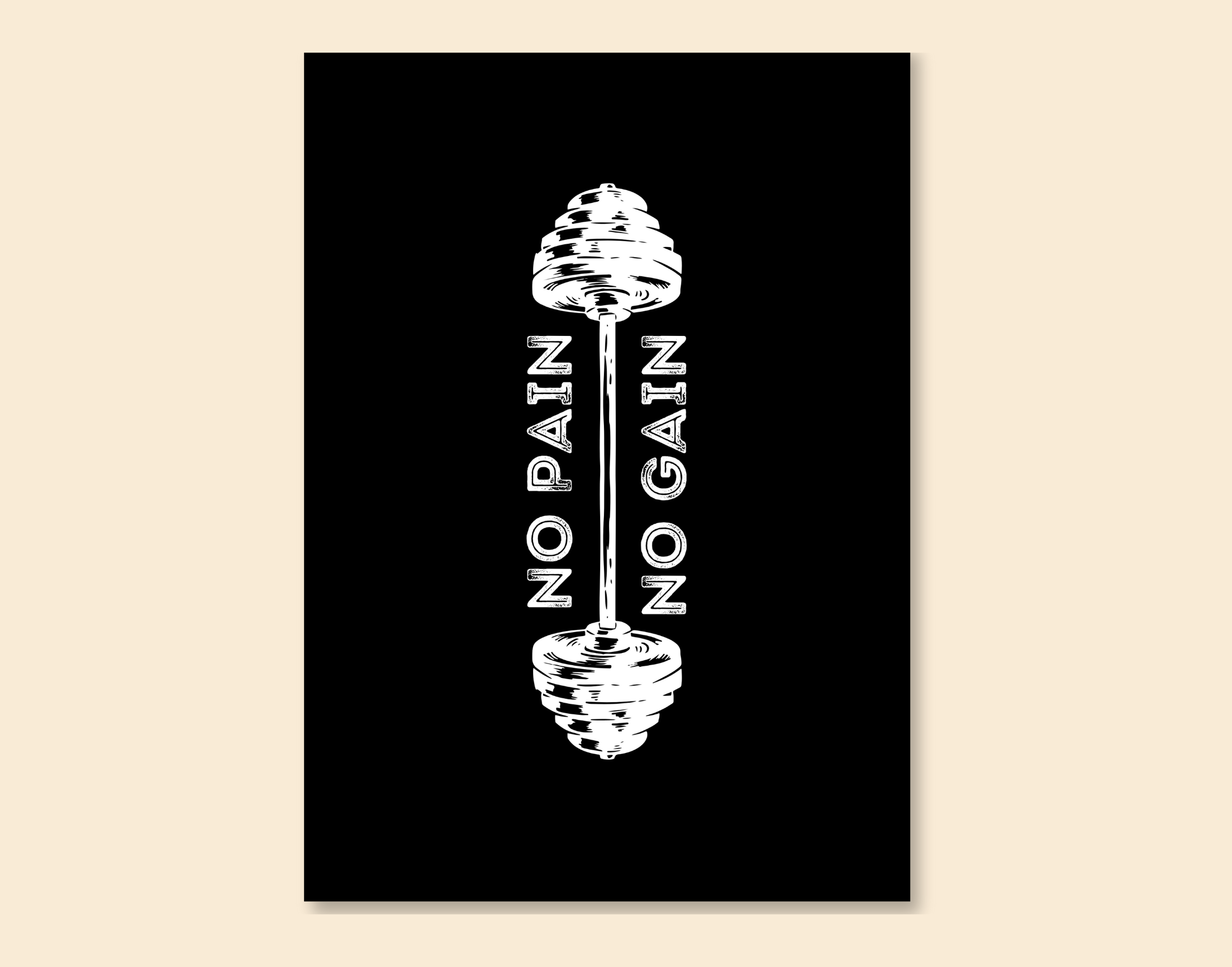 "NO PAIN NO GAIN- Shiny & Sturdy Metallic Poster Art That Pops & Sticks (Literally!)