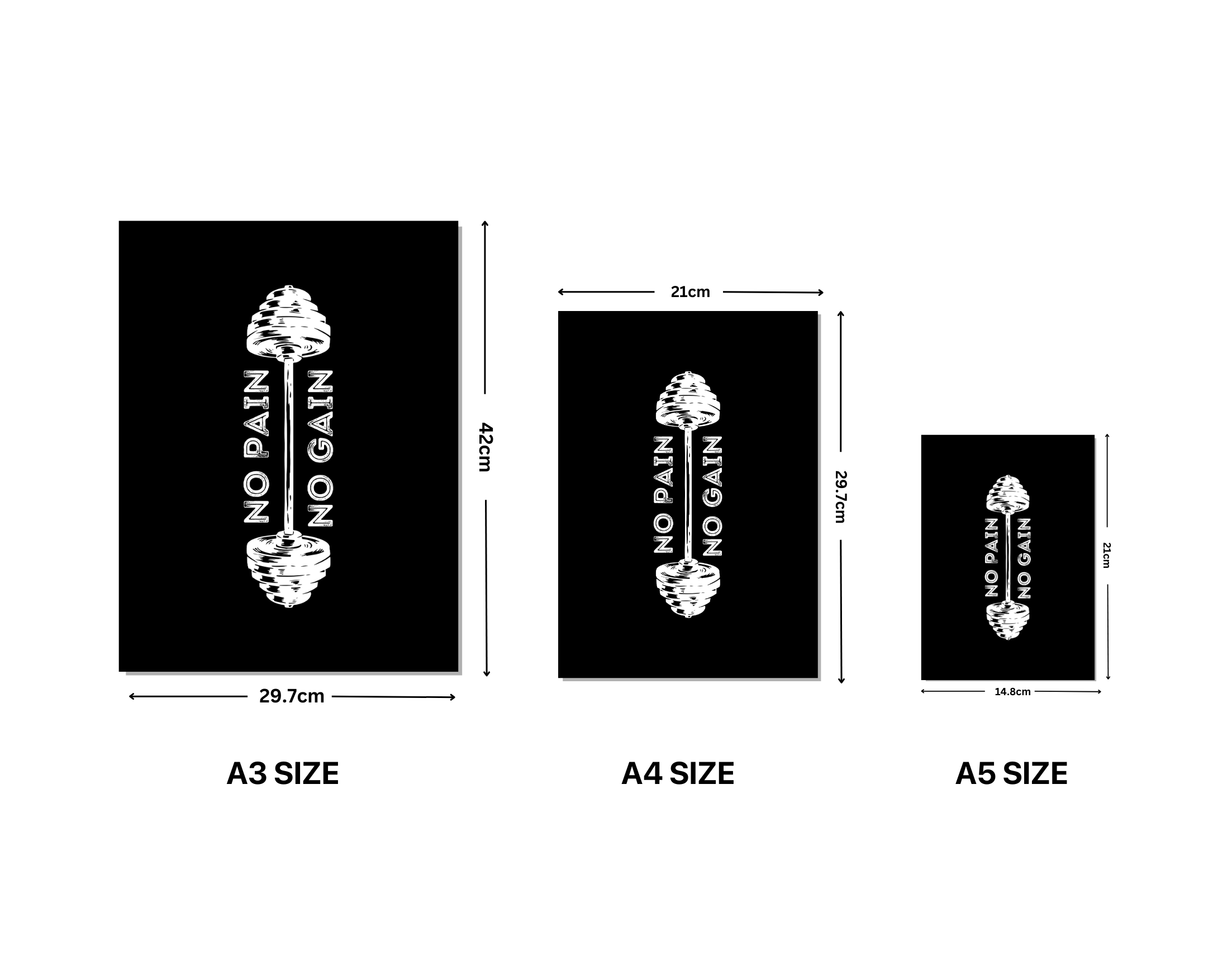 "NO PAIN NO GAIN- Shiny & Sturdy Metallic Poster Art That Pops & Sticks (Literally!)