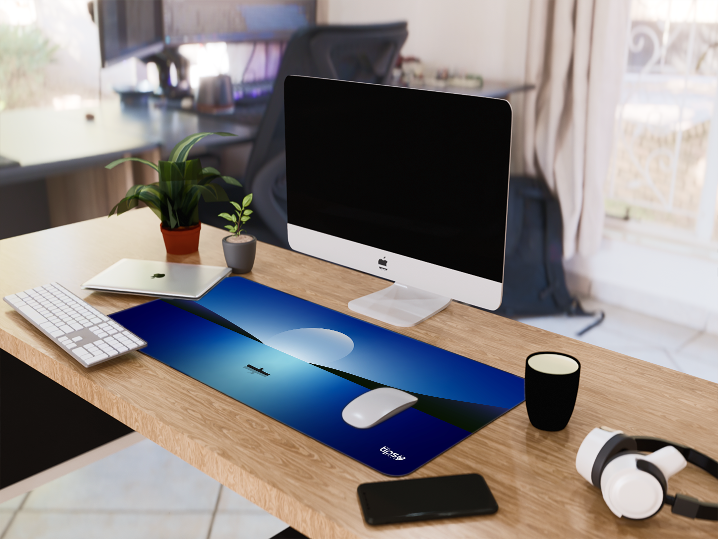 "MOON NIGHT SEASCAPE SALING" Gaming Mousepad- Elevate Your Gaming Experience