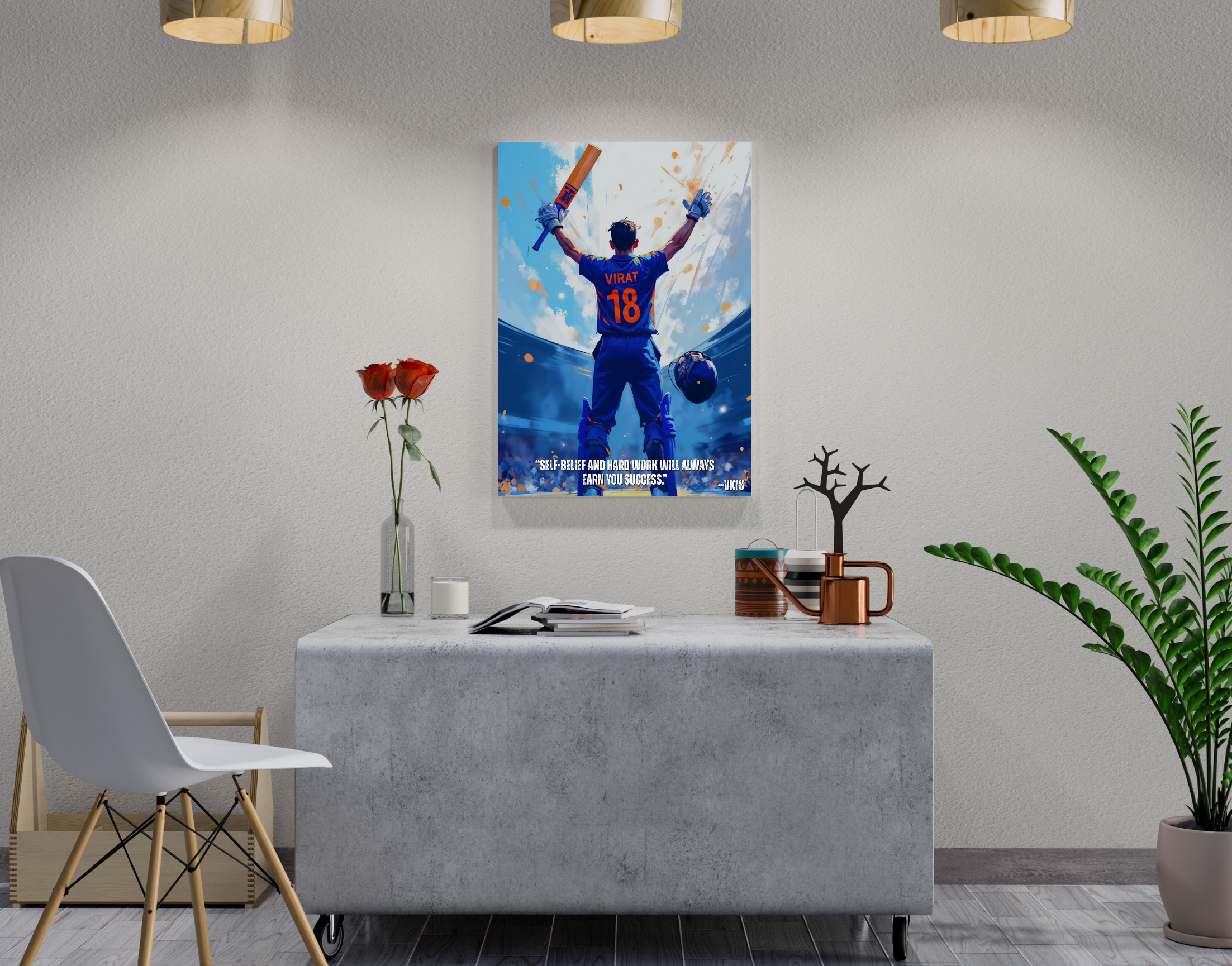 "No Luck, Just Grind – The Kohli Code"- Shiny & Sturdy Metallic Poster Art That Pops & Sticks