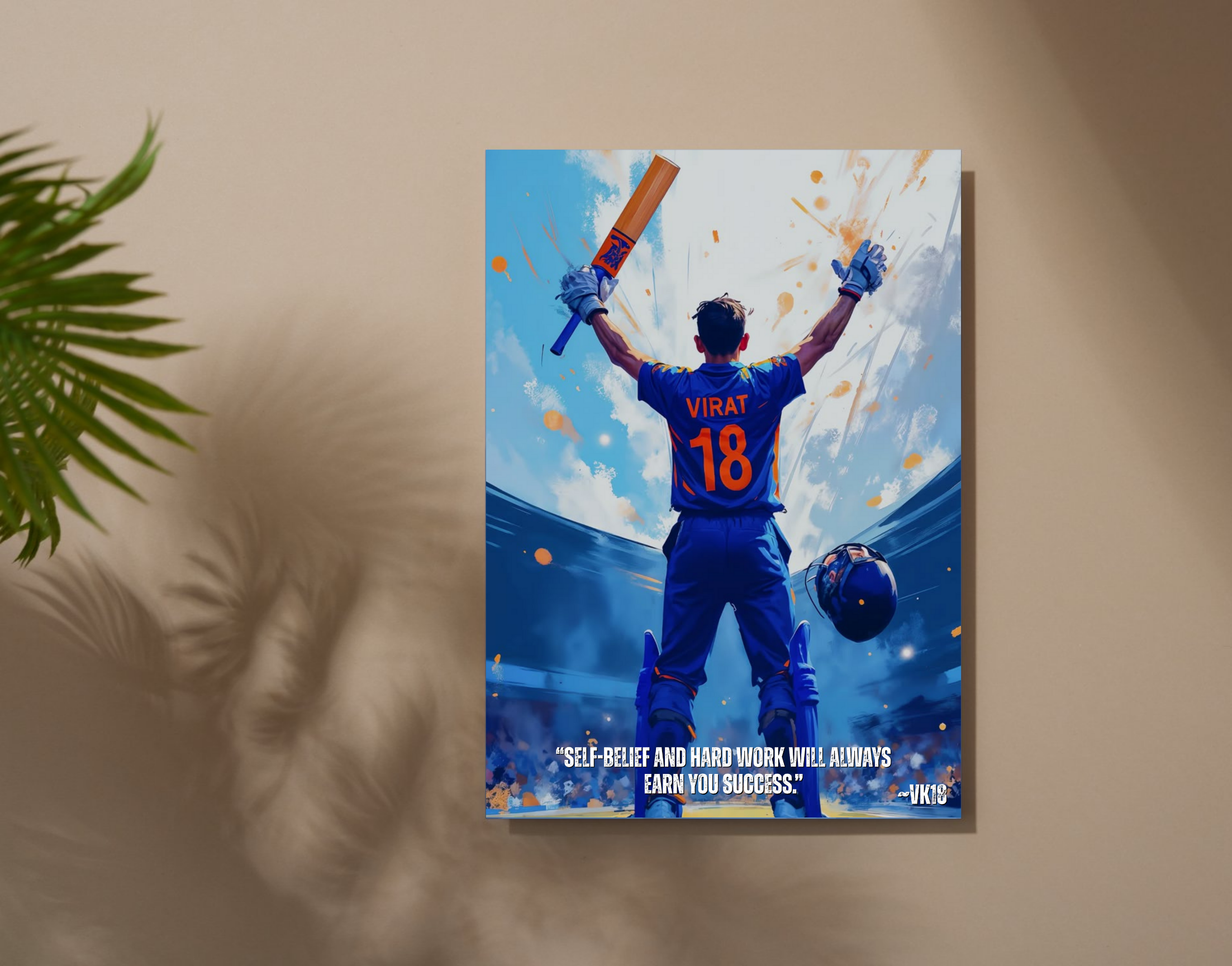 "No Luck, Just Grind – The Kohli Code"- Shiny & Sturdy Metallic Poster Art That Pops & Sticks