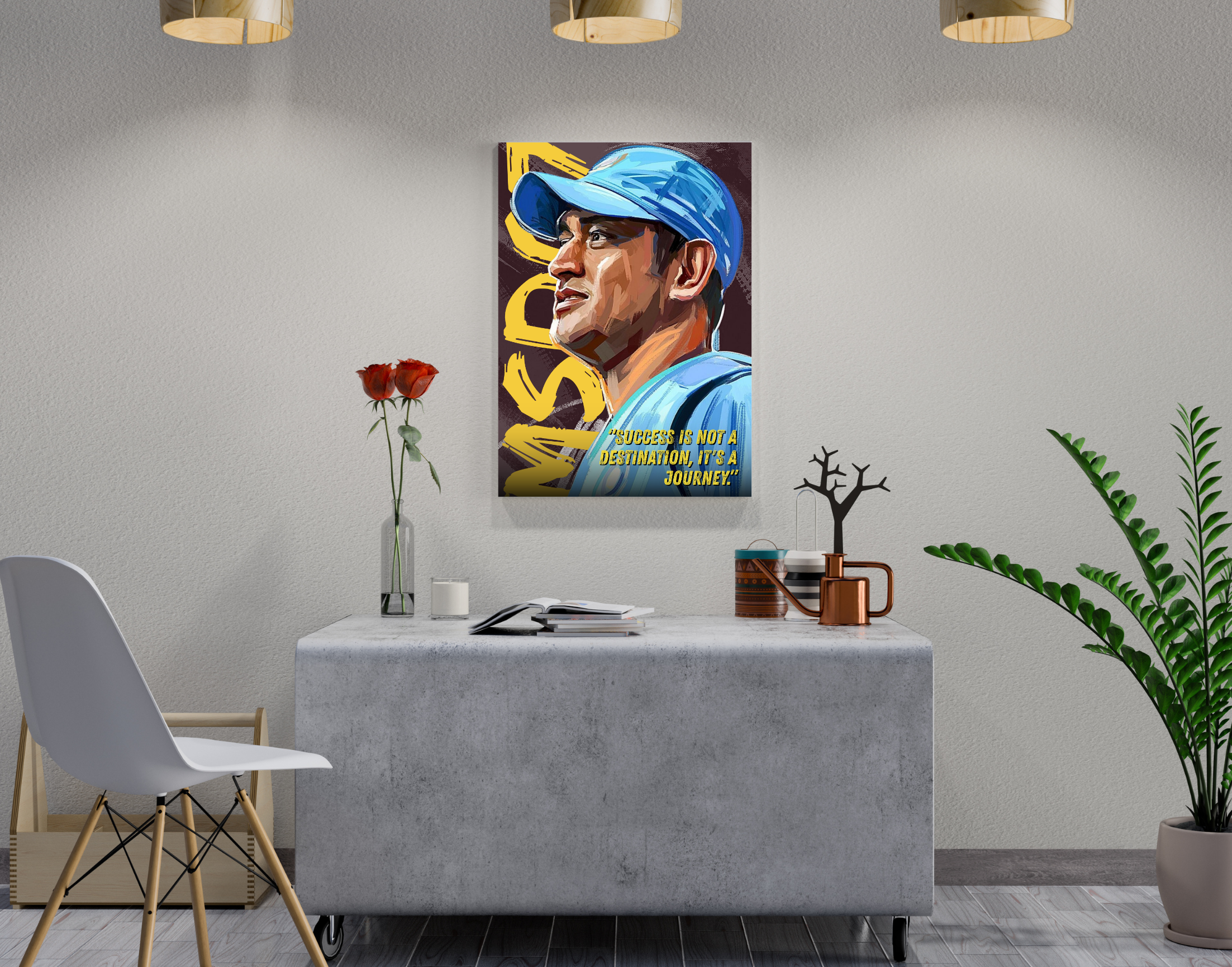 "Captain Cool’s Rule: Progress Over Praise"- Shiny & Sturdy Metallic Poster Art That Pops & Sticks
