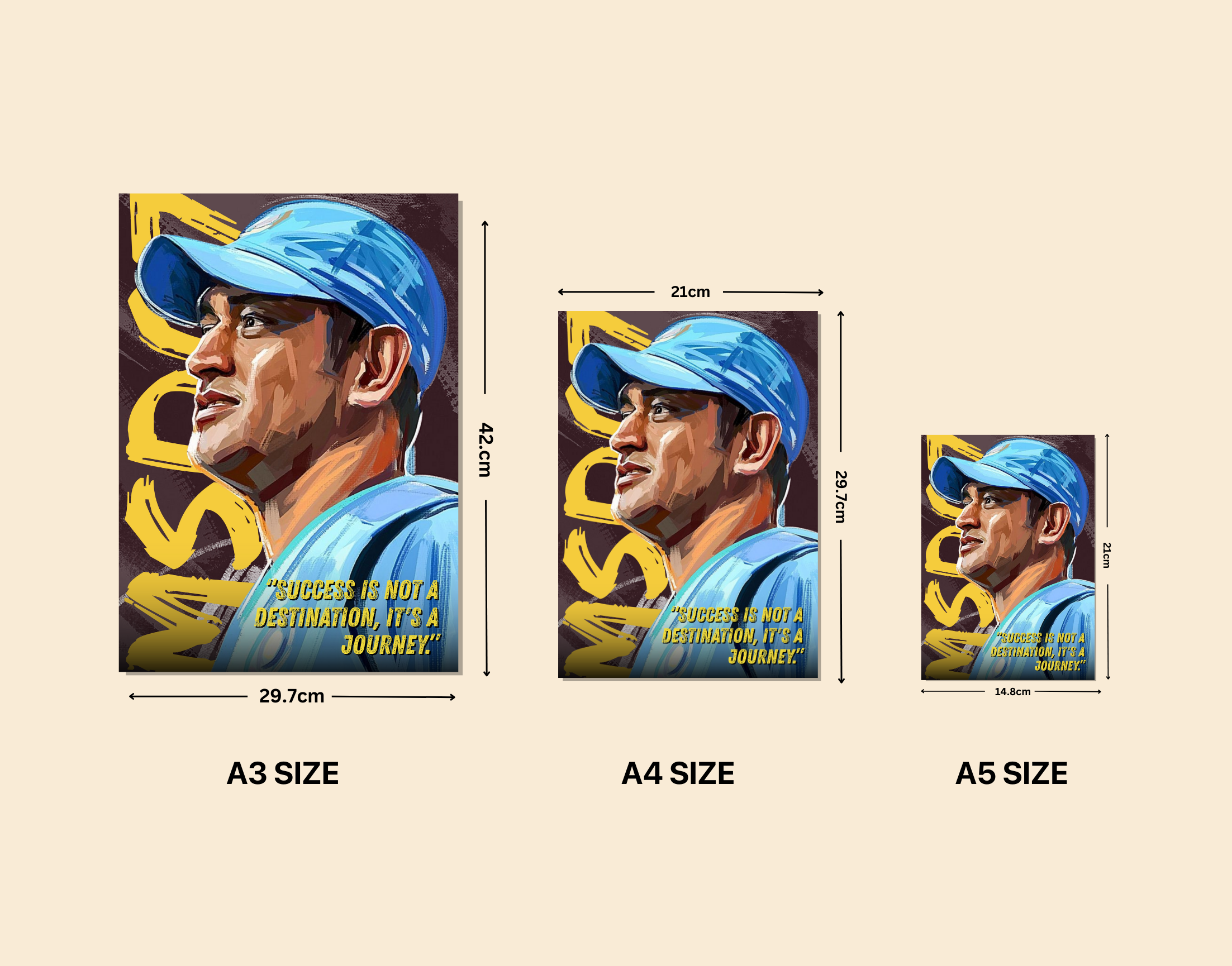 "Captain Cool’s Rule: Progress Over Praise"- Shiny & Sturdy Metallic Poster Art That Pops & Sticks