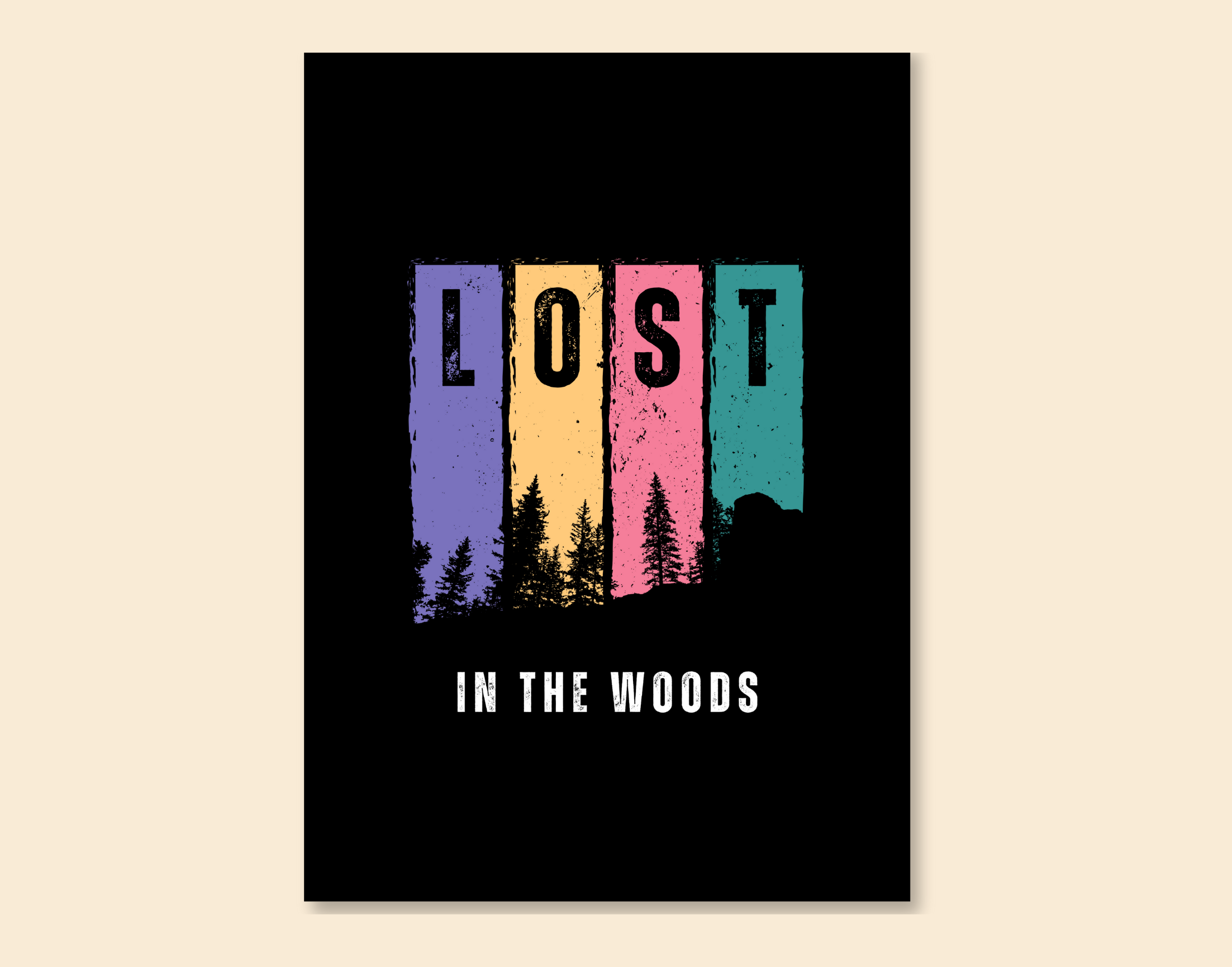 "LOST IN THE WOOD"- Shiny & Sturdy Metallic Poster Art That Pops & Sticks (Literally!)