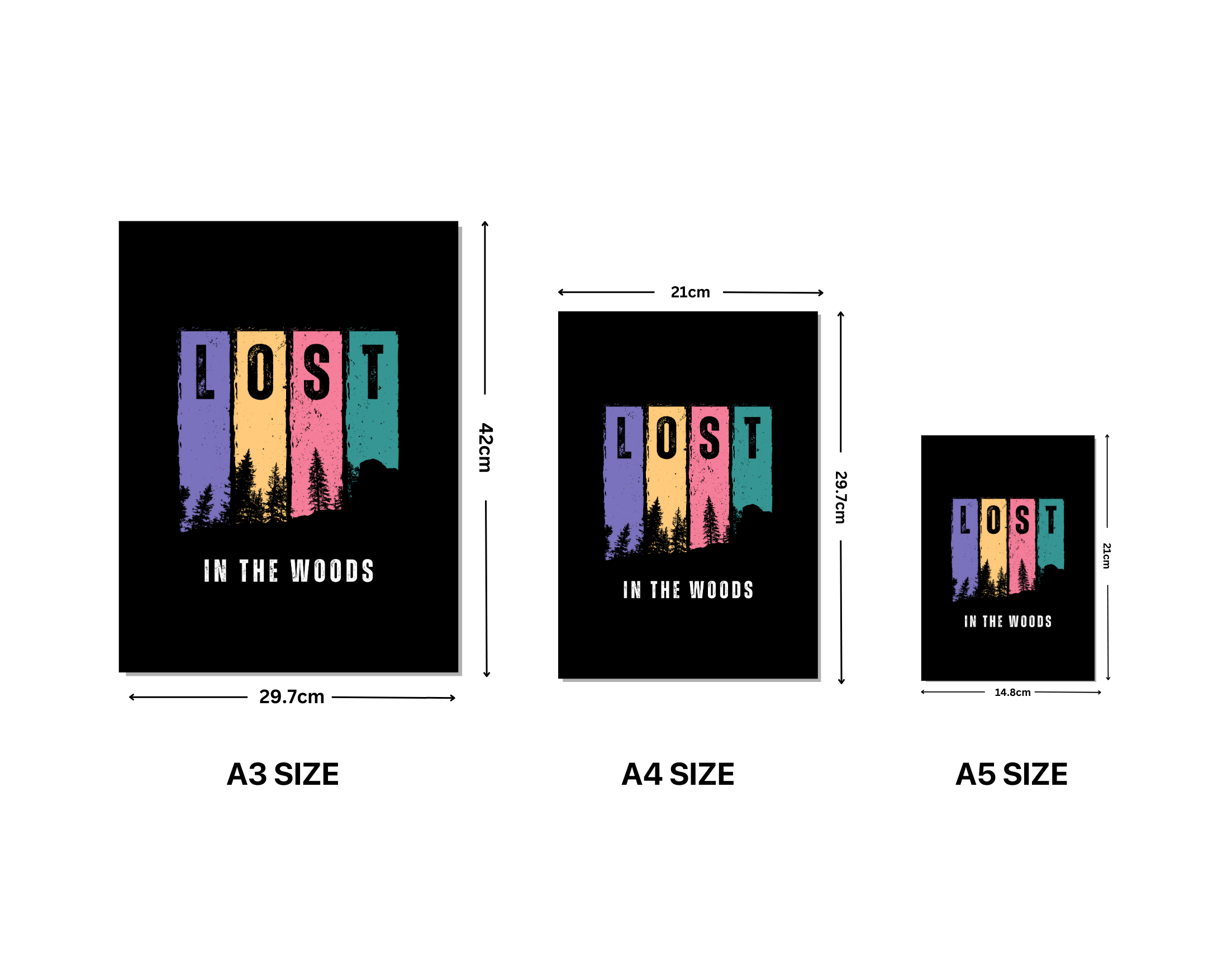 "LOST IN THE WOOD"- Shiny & Sturdy Metallic Poster Art That Pops & Sticks (Literally!)