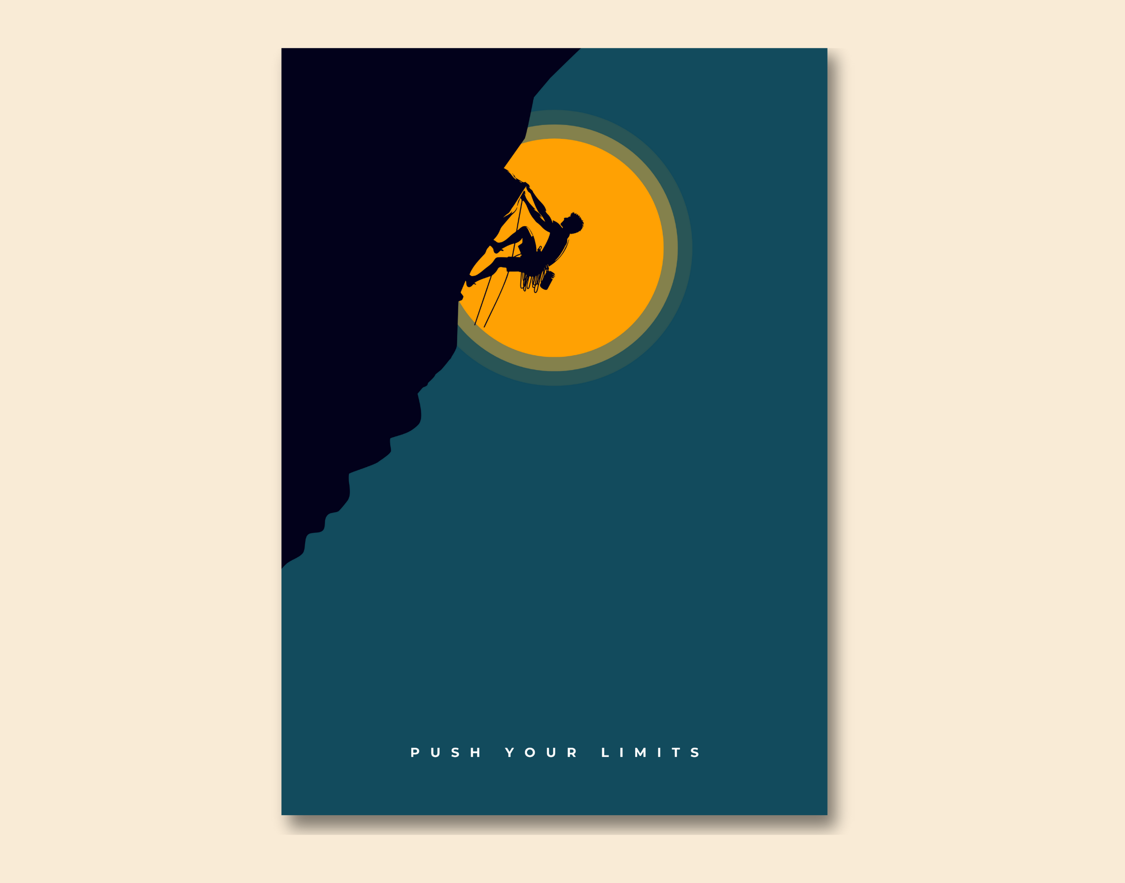 "PUSH YOUR LIMIT"- ADVENTURE"- Shiny & Sturdy Metallic Poster Art That Pops & Sticks