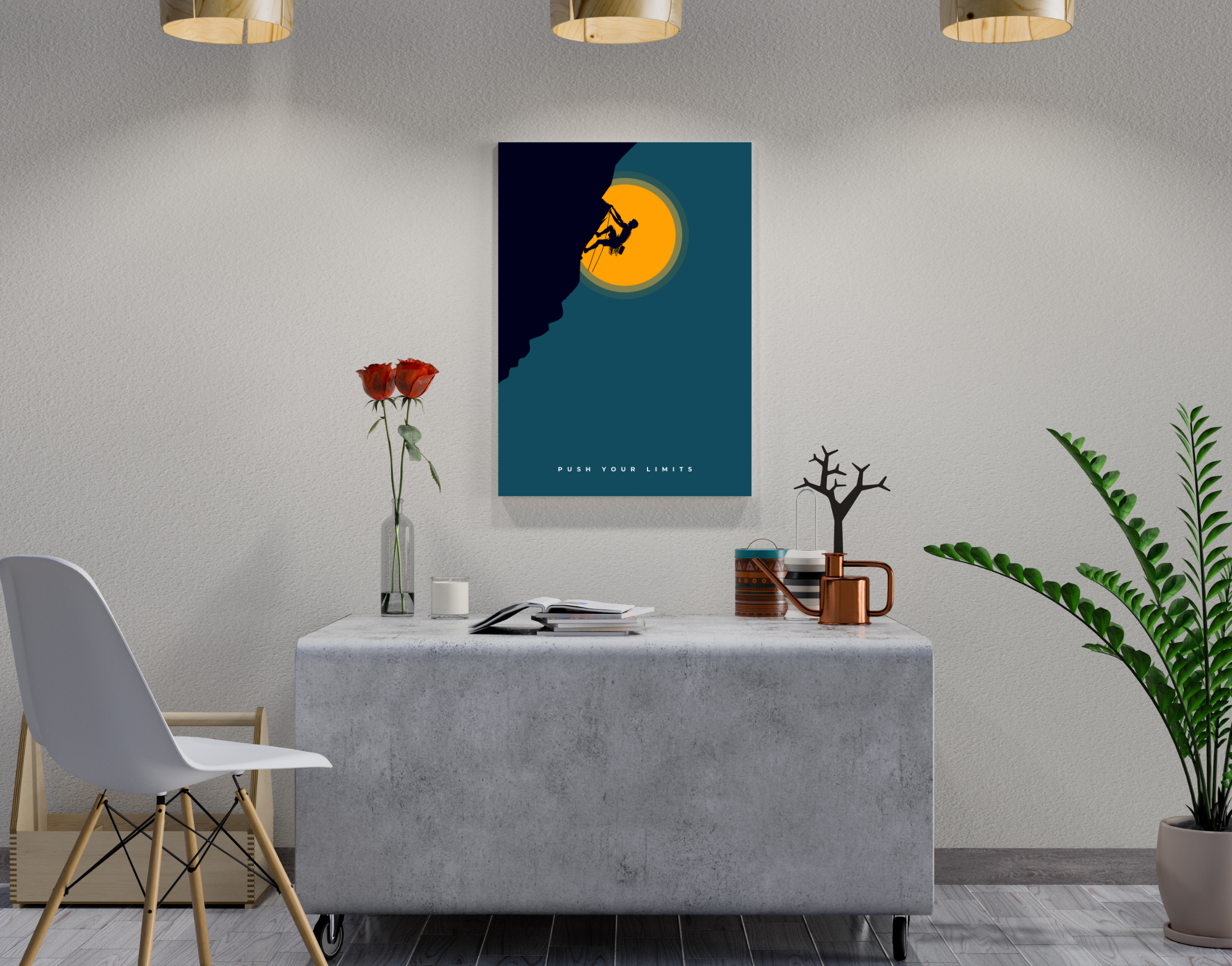 "PUSH YOUR LIMIT"- ADVENTURE"- Shiny & Sturdy Metallic Poster Art That Pops & Sticks
