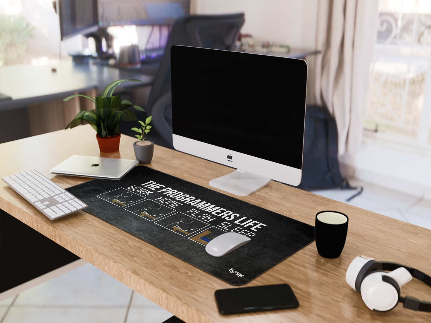"THE PROGRAMMERS LIFE: WORK| HOME| PLAY| SLEEP" Gaming Mousepad- Elevate Your Gaming Experience