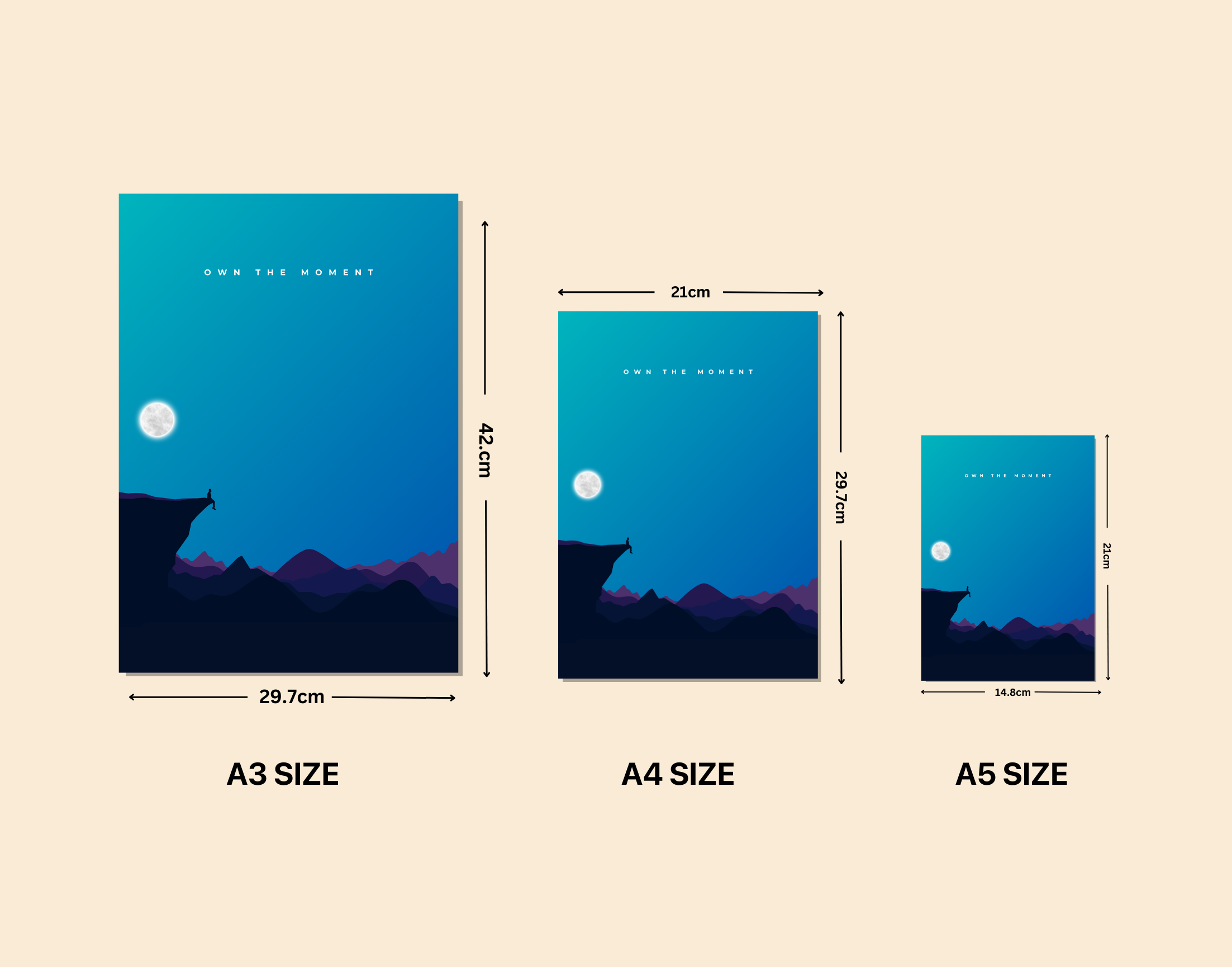 "OWN THE MOMENT- ADVENTURE "- Shiny & Sturdy Metallic Poster Art That Pops & Sticks